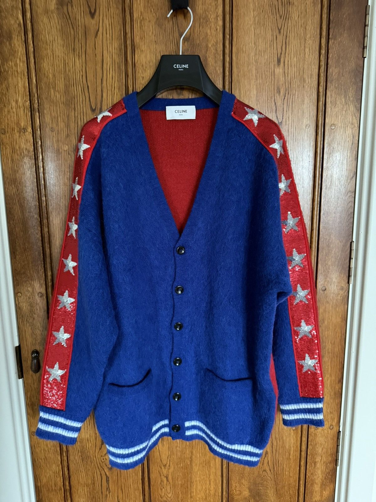Celine $3.2k 🤑 SS23 Celine embellished sequin star cardigan alpaca Size US M / EU 48-50 / 2 - 2 Thumbnail