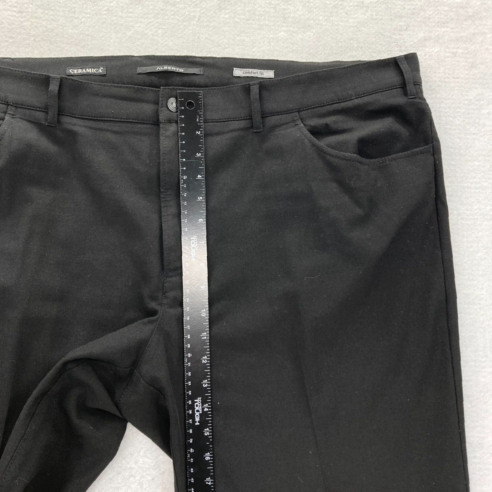 Vintage Alberto Ceramica Tom Pants Mens 62 Black Comfort Fit Stretch Fabric 48x30 Size US 32 / EU 48 - 7 Thumbnail