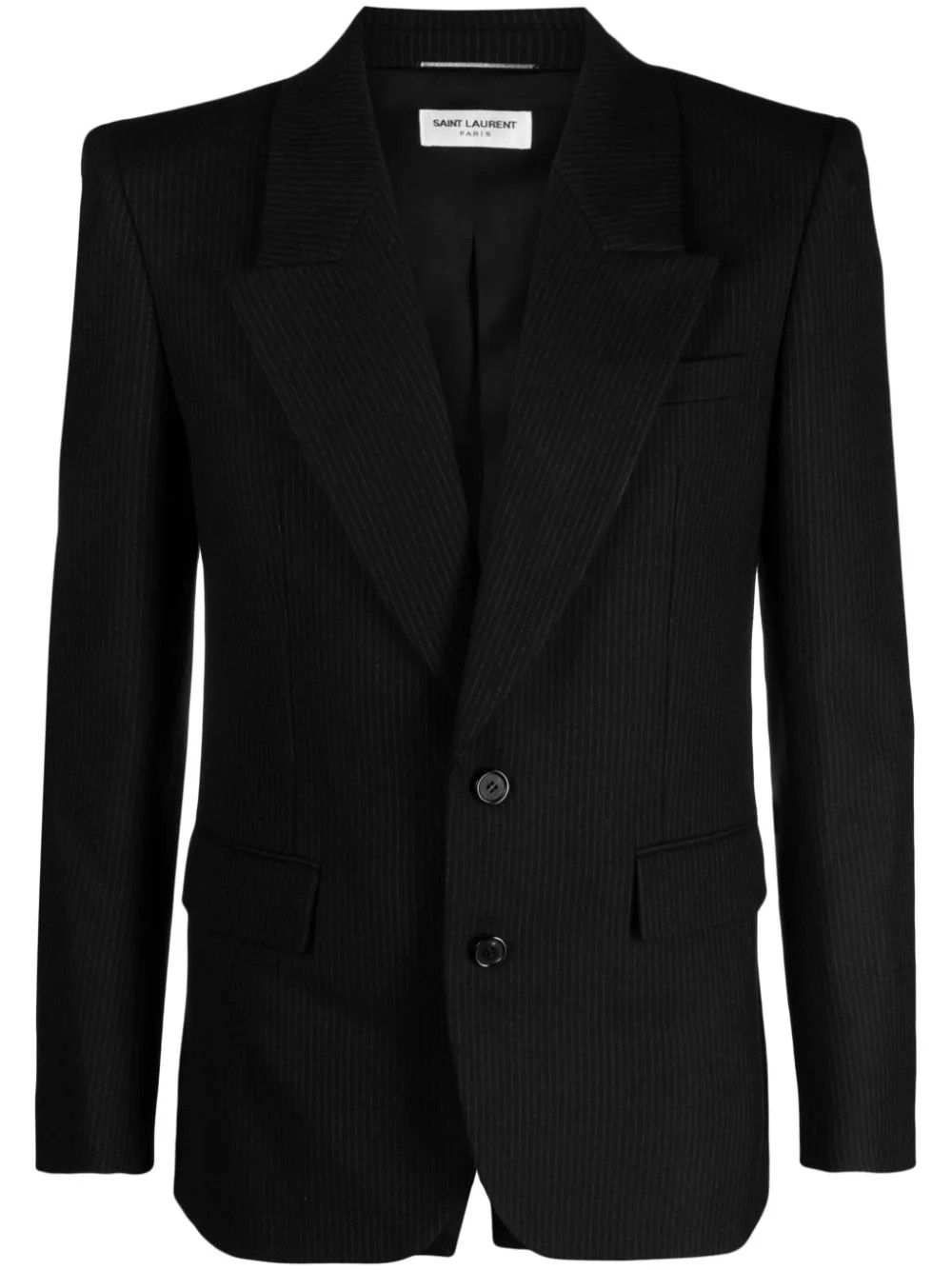 Saint Laurent Paris o1bcso1str1024 Single Breasted Jacket in Black Size US L / EU 52-54 / 3 - 1 Thumbnail