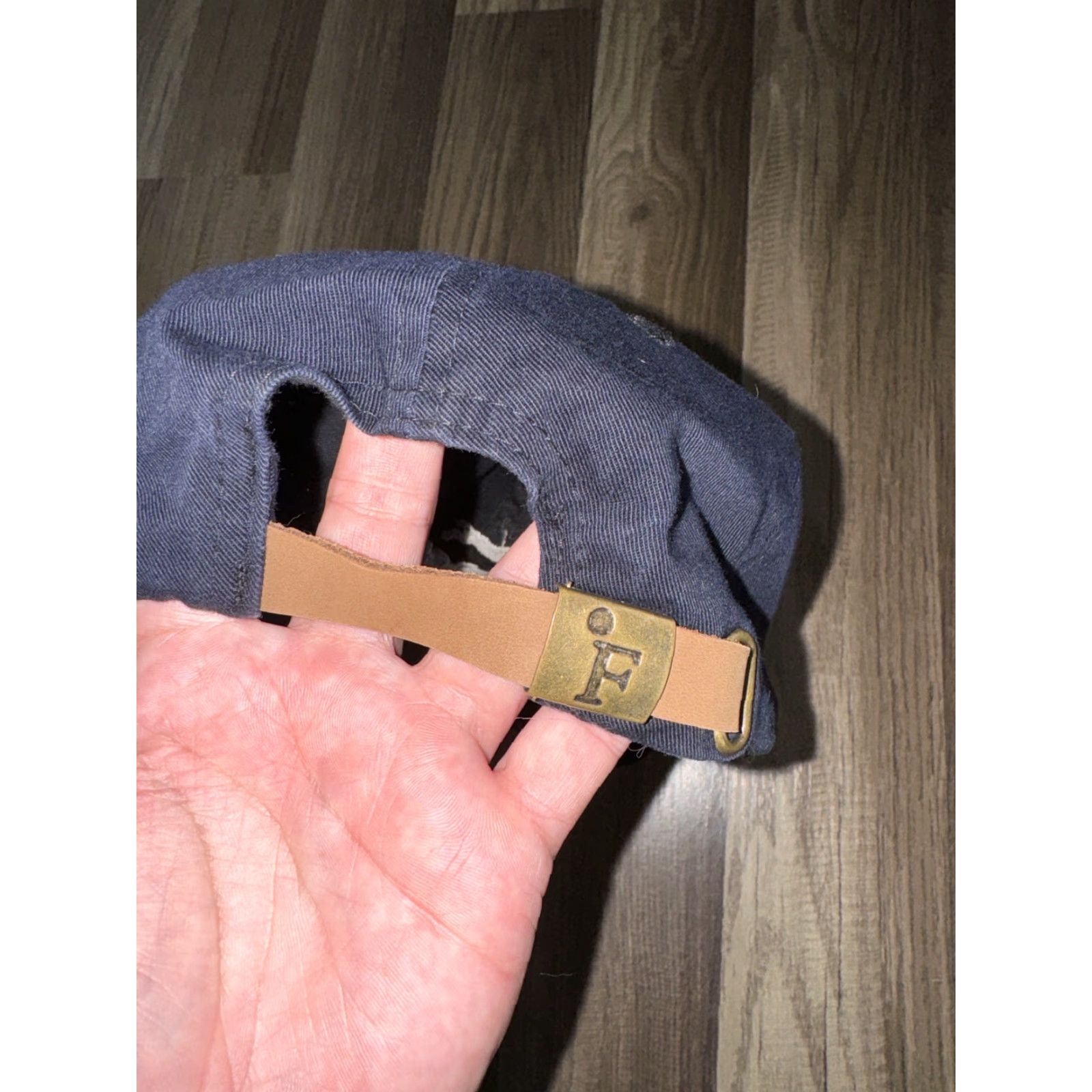Vintage VINTAGE Horse Lovers Adjustable Dad Hat Blue Suede Brown Strap Back Men One Size Baseball Cap Striped Embroidered Horse Theme Dad Mens Size ONE SIZE - 3 Thumbnail