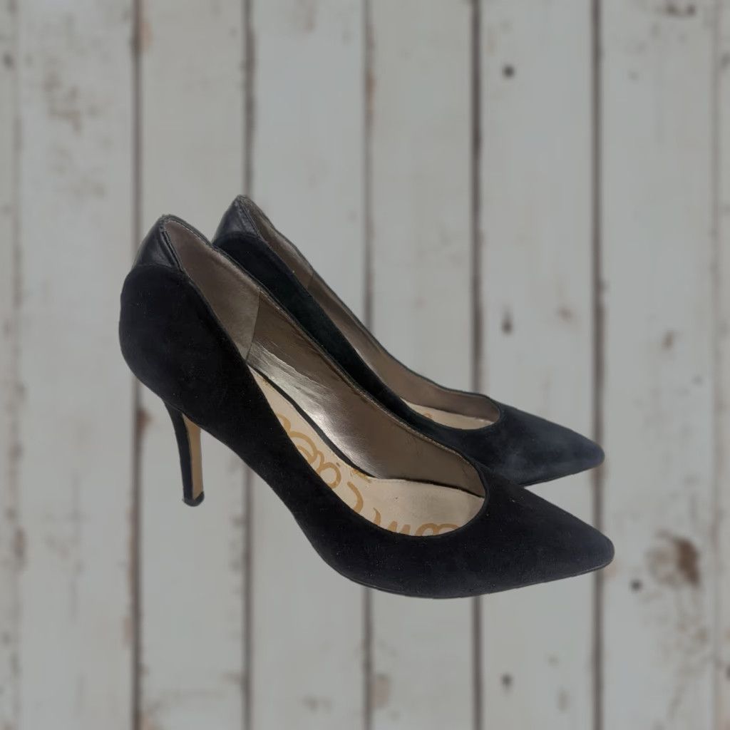 Sam Edelman Sam Edelman Zola Black Suede Heels Ultra High 4in Womens Size 8M Size US 8 / IT 38 - 1 Thumbnail
