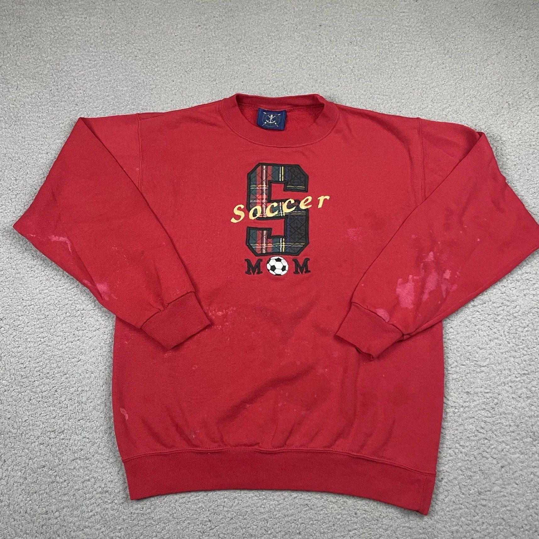 Vintage VINTAGE Oarsman Soccer Mom Sweatshirt Adult M Red Crew Neck Embroidered 90s Logo Sweatshirt Mens Girls Size US M / EU 48-50 / 2 - 2 Thumbnail