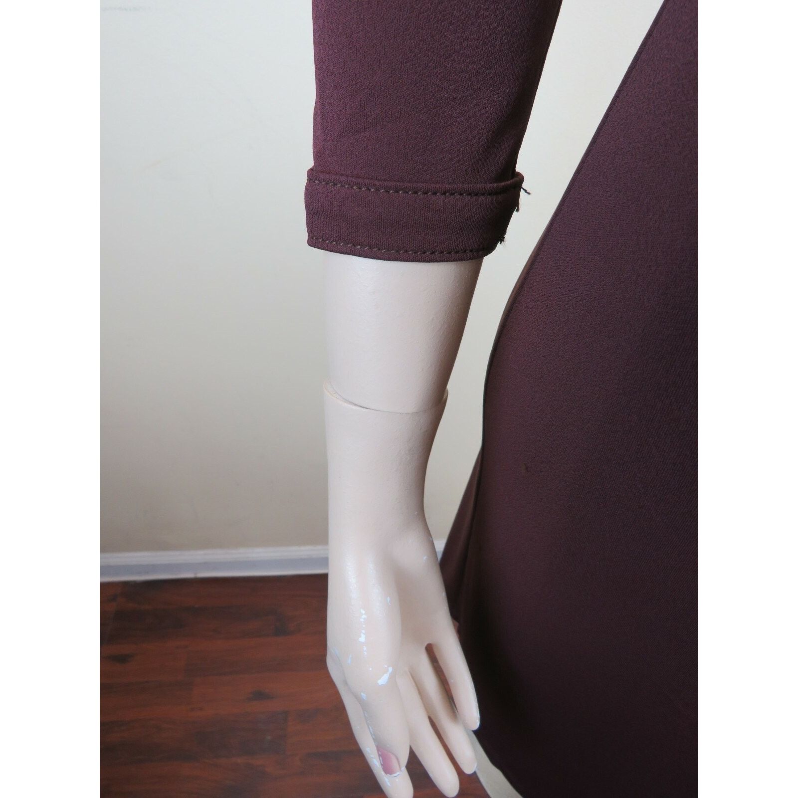 Gucci GUCCI WOOL BURGUNDY LEATHER SLEEVES GOLD BUCKLES DRESS 38 IT Size M / US 6-8 / IT 42-44 - 5 Thumbnail