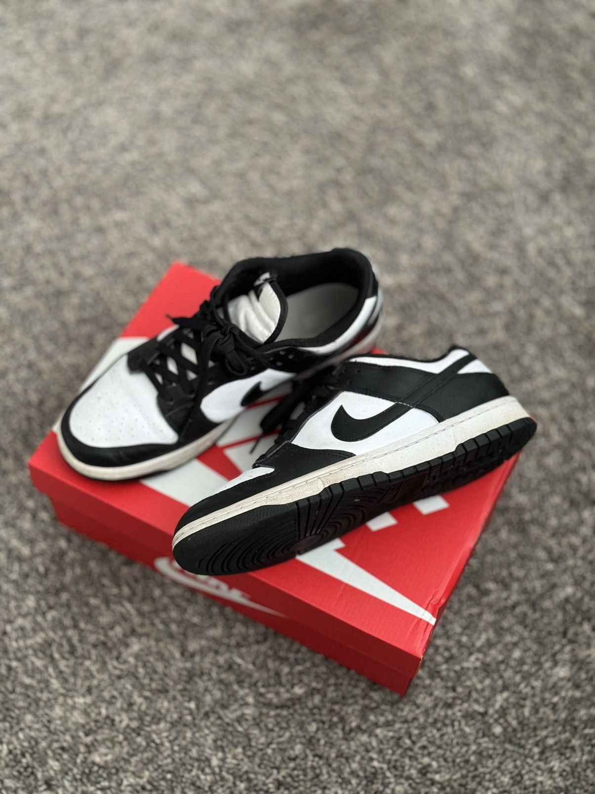 image of Nike Dunks Panda Low 9.5 Shoes in Black, Men's