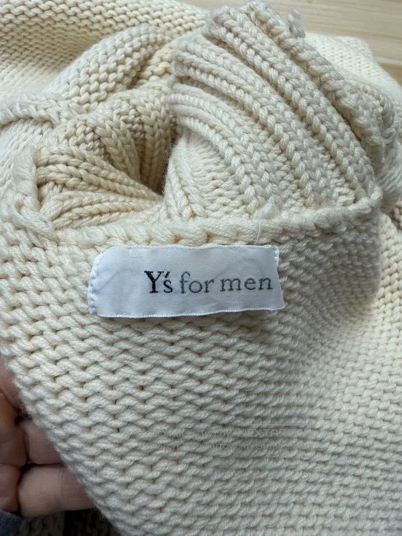 Yohji Yamamoto size os Beige pocket wool sweater