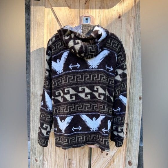 Other Vintage Brown Aztec Firebird Fleece Hooded Zip Jacket~XXL~ Size US XXL / EU 58 / 5 - 5 Thumbnail
