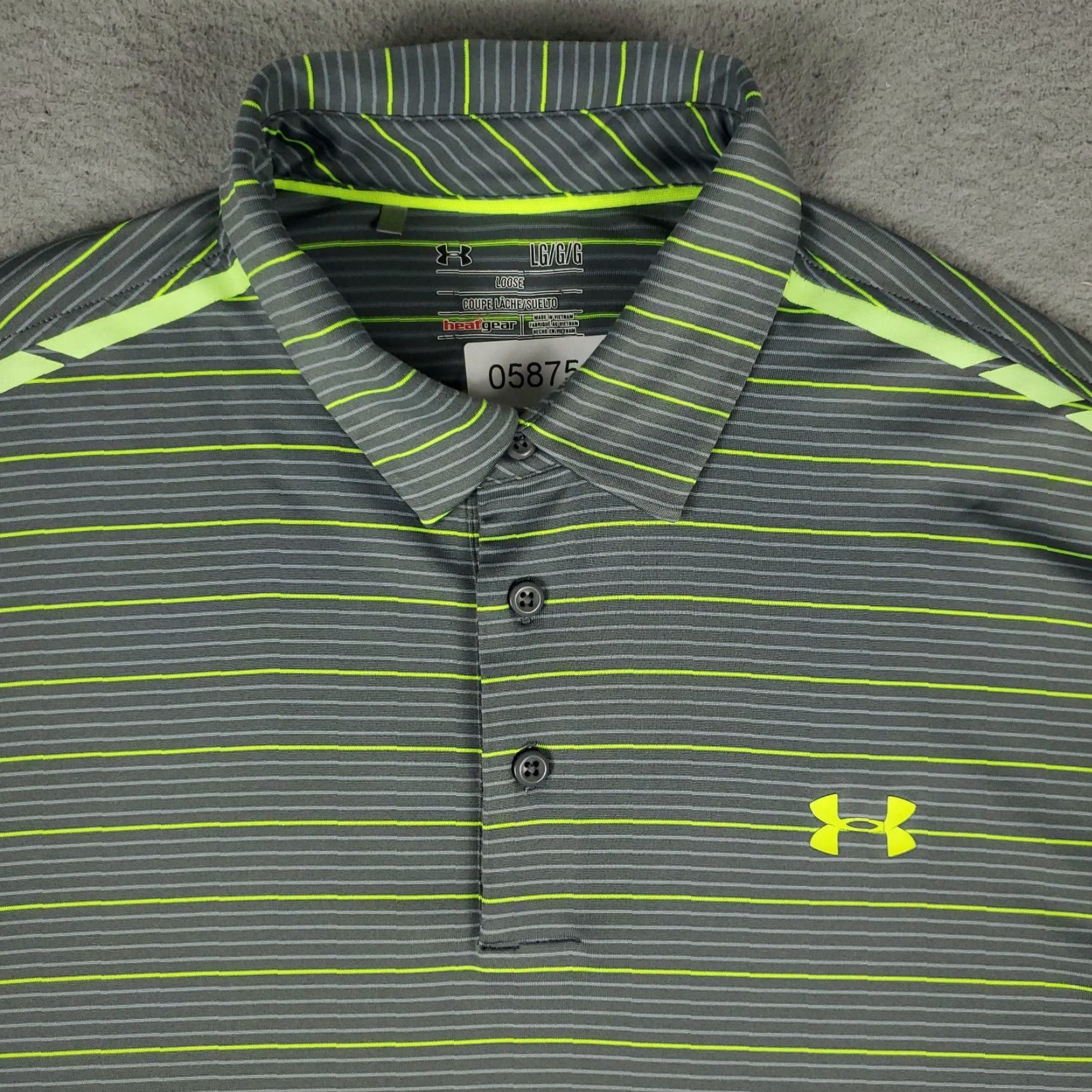 Under Armour Under Armour Polo Shirt Mens L Gray Striped Polo Short Sleeve Golf Casual Shirt Size US L / EU 52-54 / 3 - 2 Thumbnail