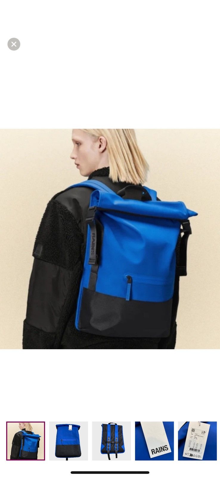 Rains **Large Rolltop Rucksack - Grey (6.9 gal)** Size ONE SIZE - 2 Thumbnail