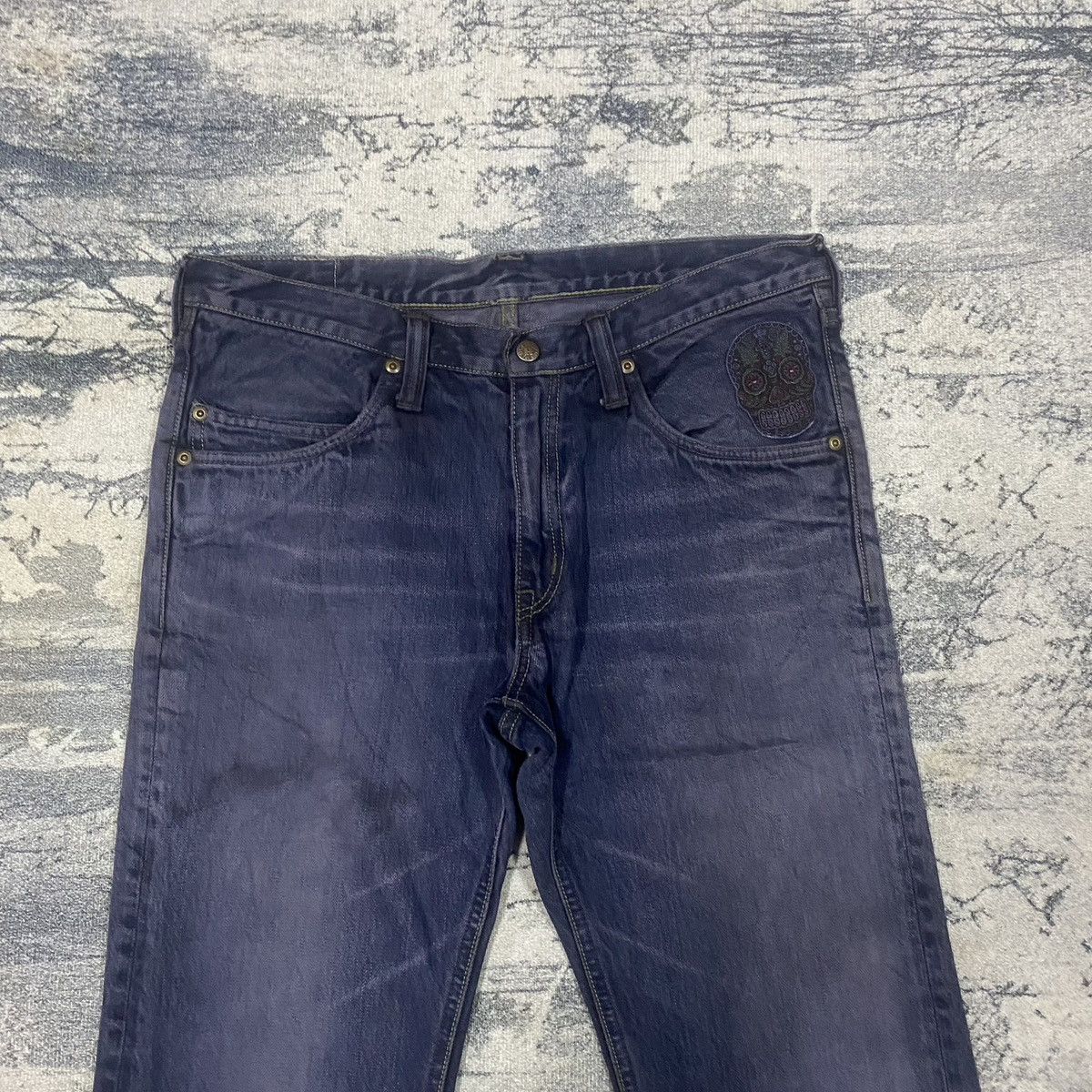 14th Addiction × Blue Blue Japan × Japanese Brand Vintage Blue Blue Japan Pacthwork Denim Jeans Size US 32 / EU 48 - 2 Thumbnail