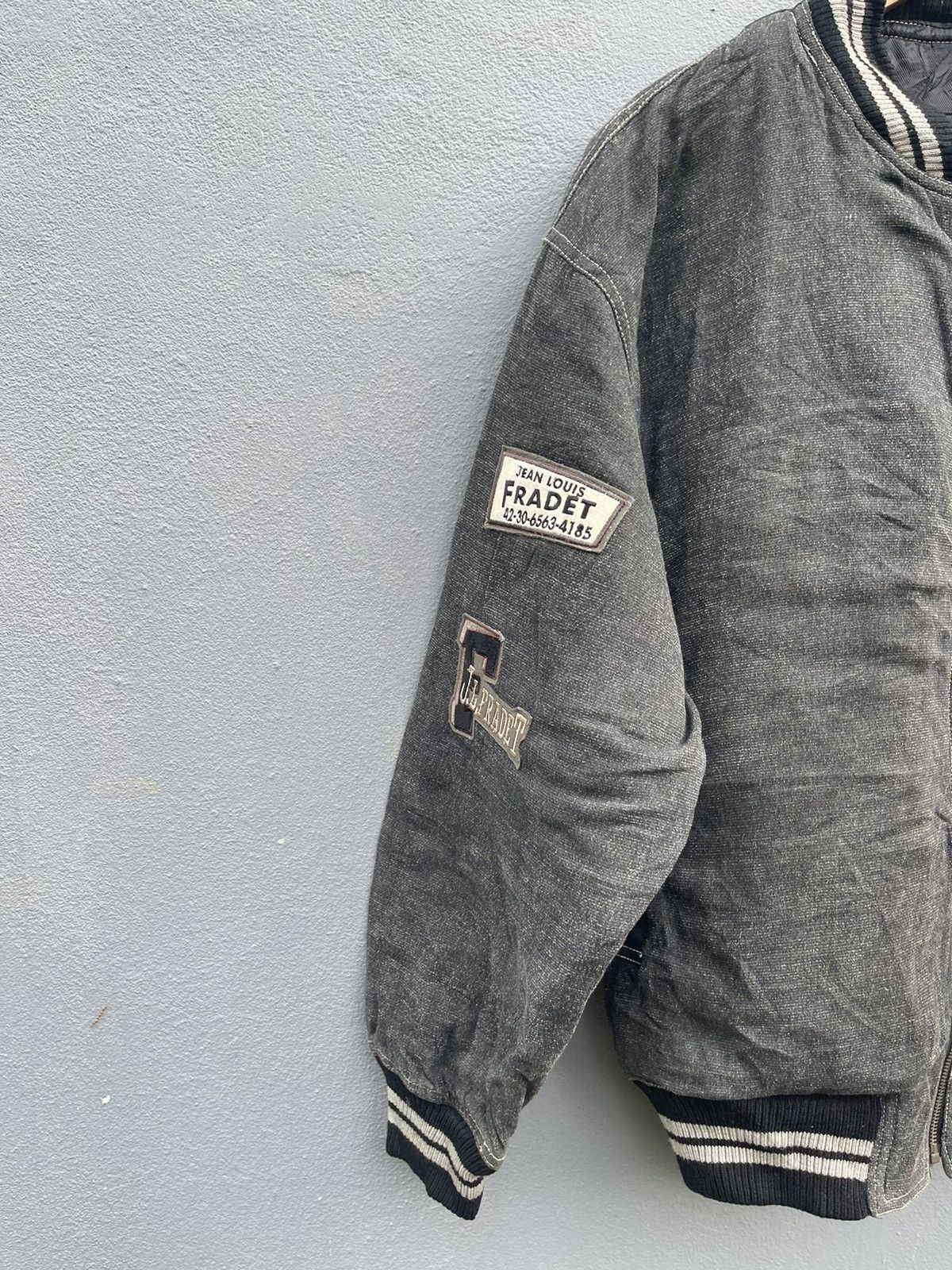 Japanese Brand × Vintage Jean Louis Fradet Vintage Denim Varsity Jacket - Size L Size US L / EU 52-54 / 3 - 6 Thumbnail