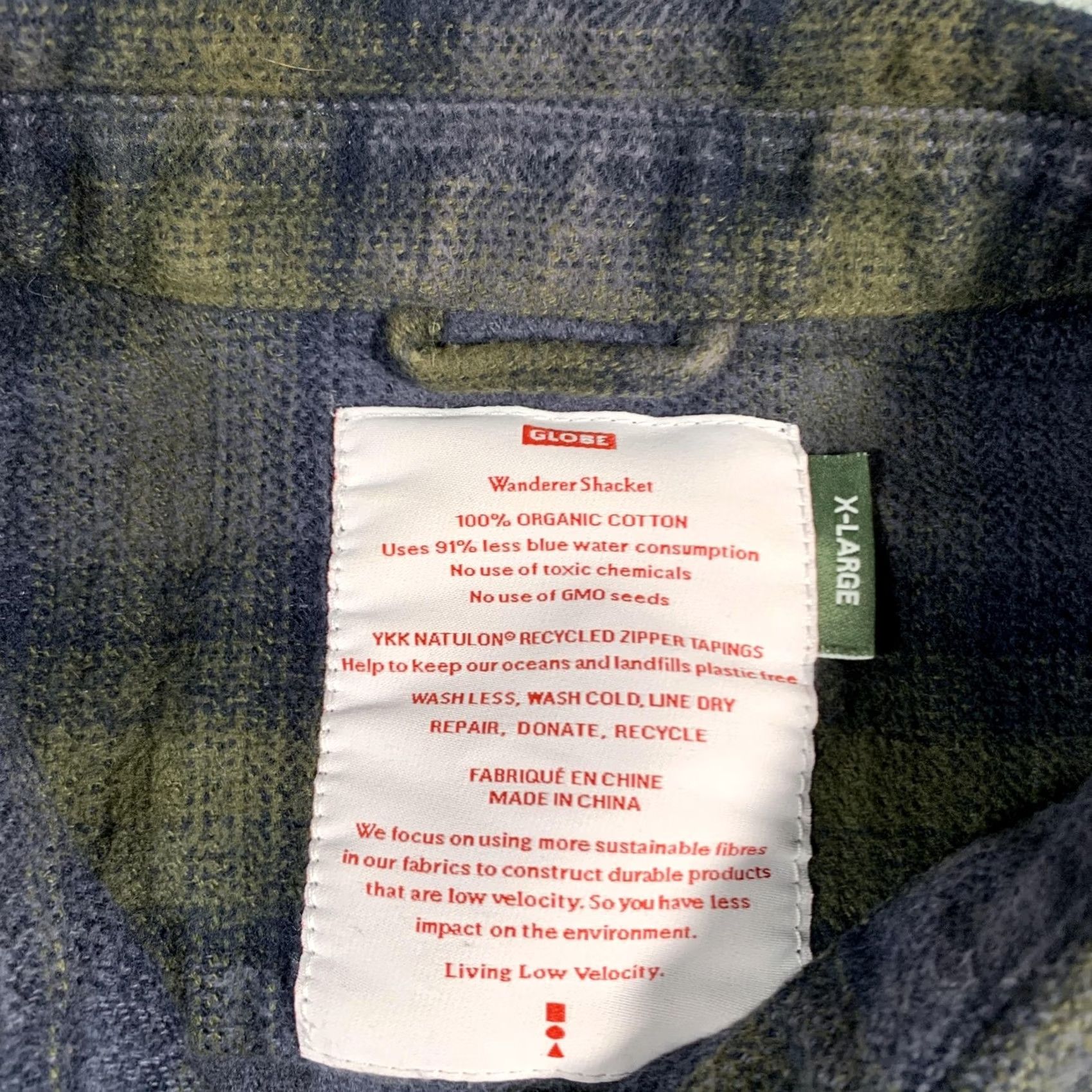 Globe Globe Wanderer Shacket Shirt Mens XL Blue Green Plaid Button Up Size US XL / EU 56 / 4 - 4 Thumbnail