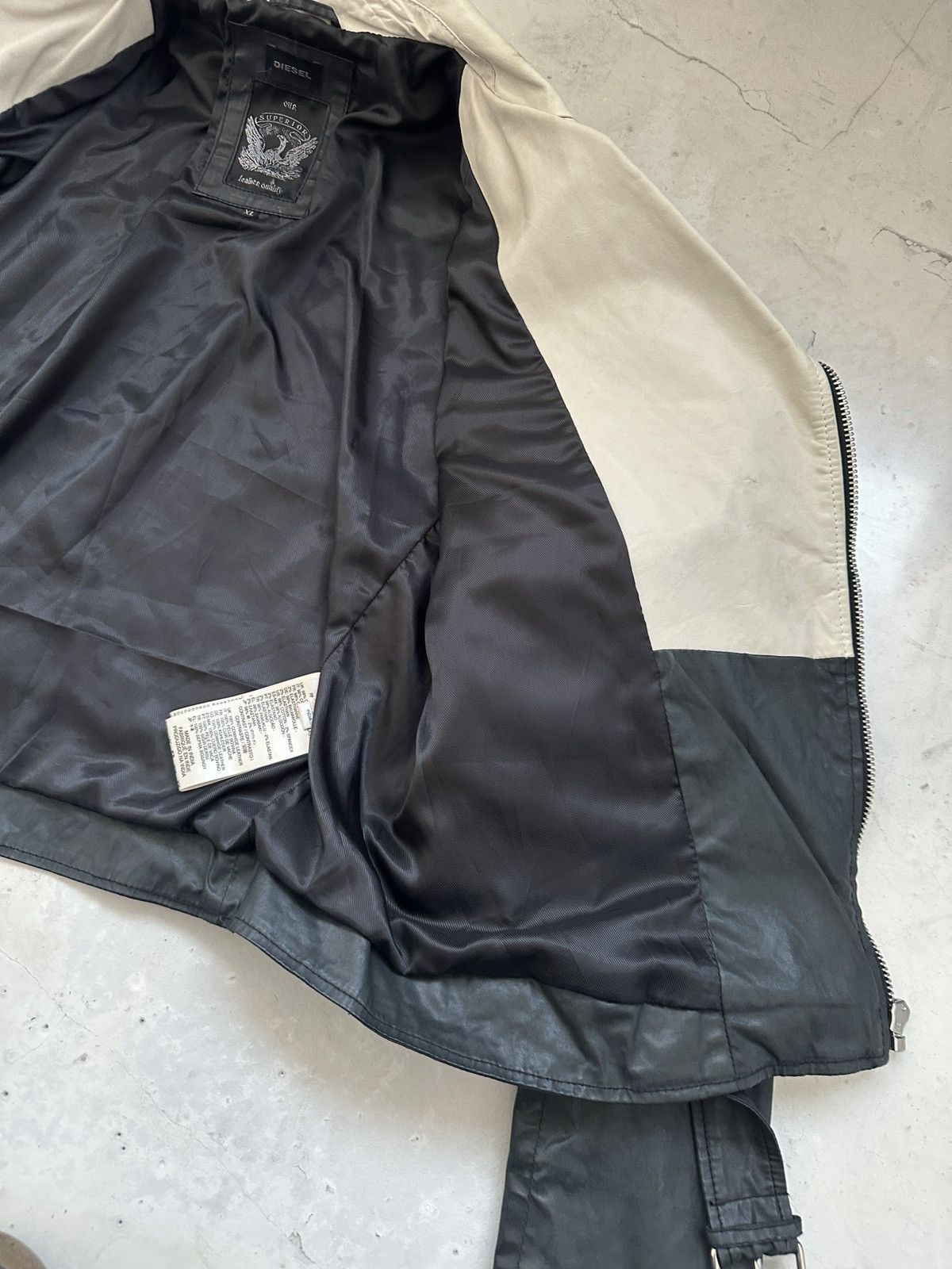 Designer × Diesel Diesel Waxed cotton and leather ramone biker jacket Y2K Size US XL / EU 56 / 4 - 13 Thumbnail