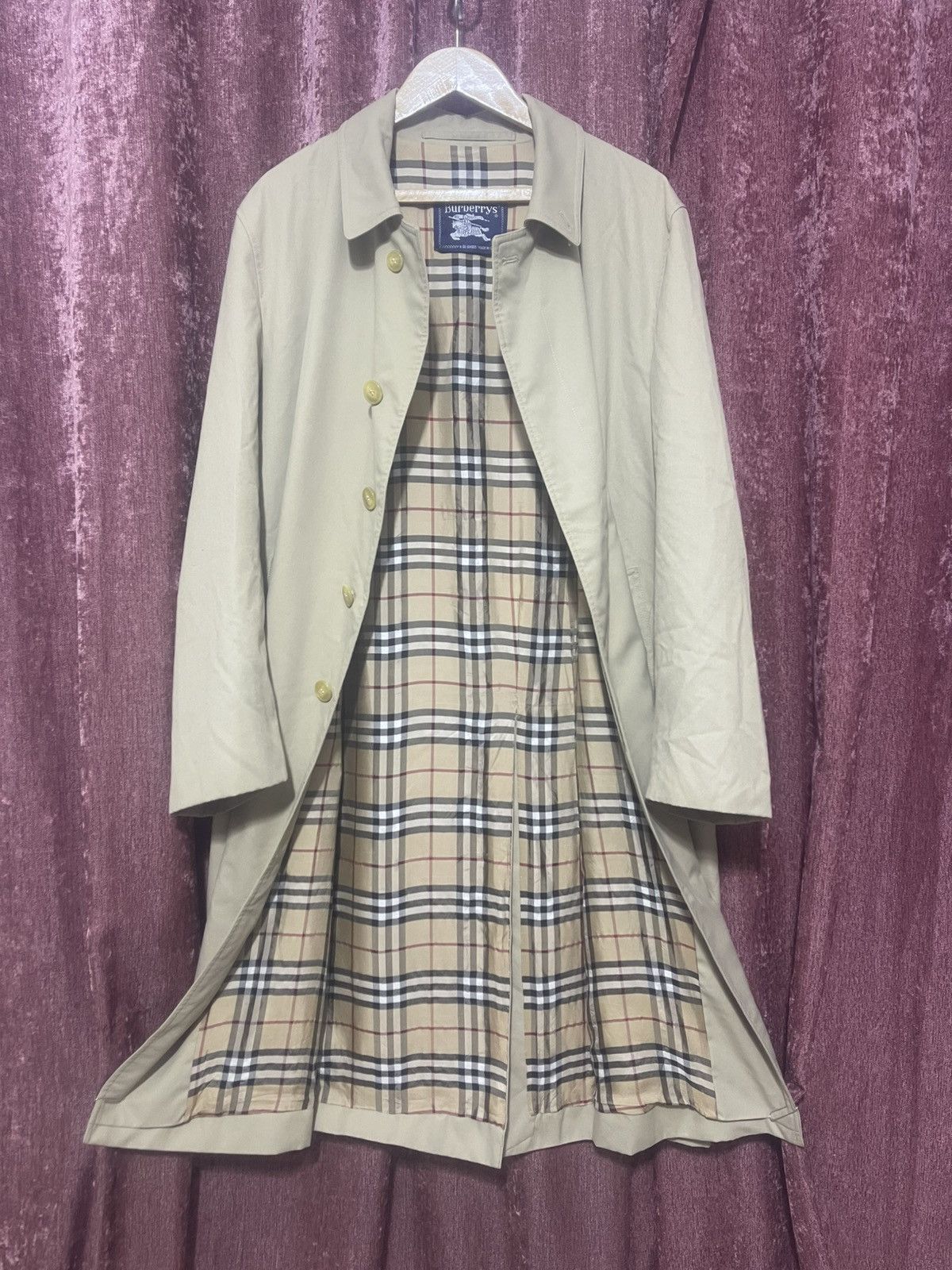 Burberry × Burberry Prorsum × Vintage VINTAGE BURBERRYS TRENCH COAT NOVA CHECK BEIGE Size US XL / EU 56 / 4 - 2 Thumbnail