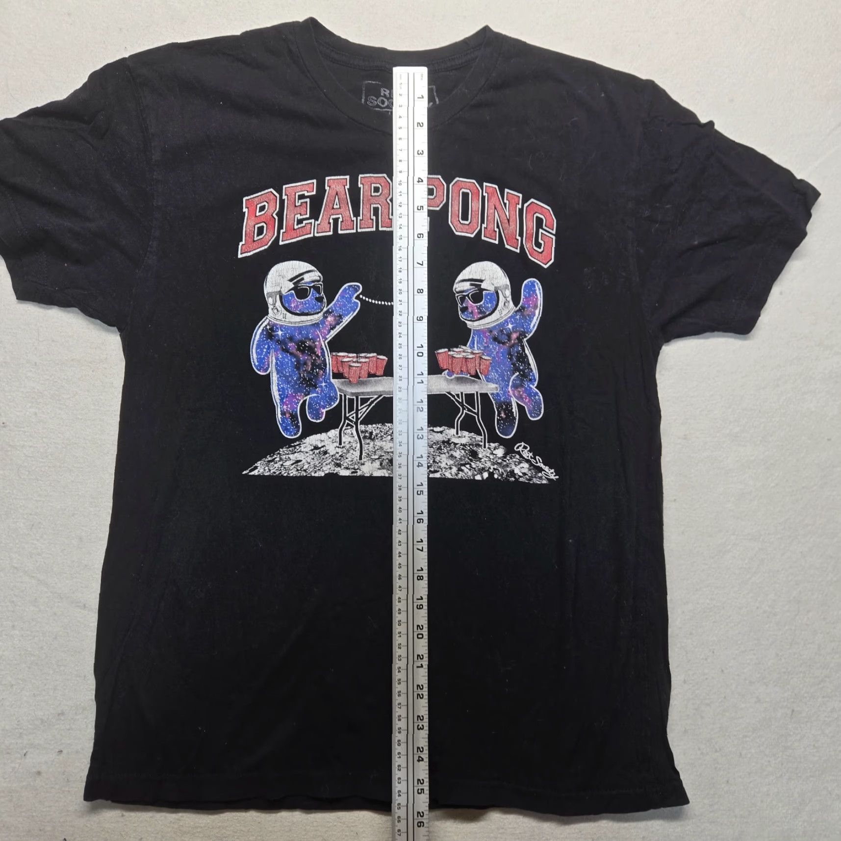 Vintage Riot Society Bear Pong Graphic T-Shirt Mens Large Black Cotton Animals 2010s Size US L / EU 52-54 / 3 - 6 Thumbnail