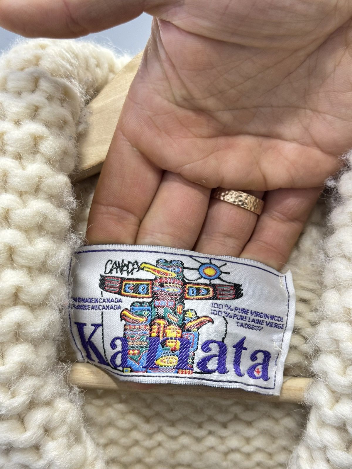 Kanata Hand Knits Kanata Vintage Wool Cowichan Knit sweater size L Size US L / EU 52-54 / 3 - 7 Thumbnail