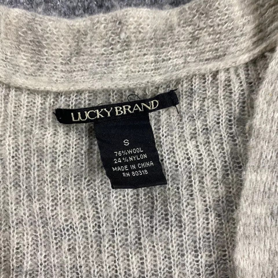 Lucky Brand Lucky Brand Cardigan Women's Small Gray Knit Wool Stained Size S / US 4 / IT 40 - 4 Thumbnail