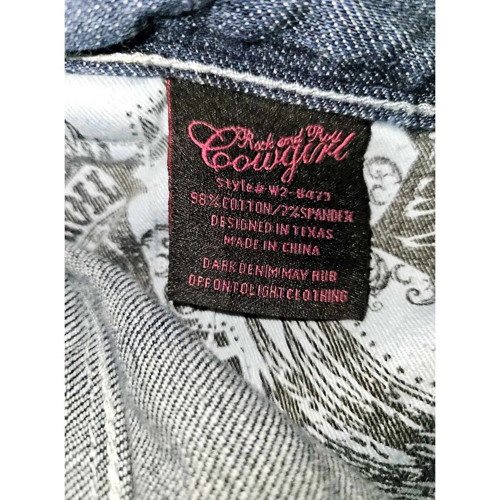 Vintage VINTAGE Rock & Roll Cowgirl Jeans Boyfriend Mid Distressed Blue Western Womens 26 Regular Inseam 33 Size 26" / US 2 / IT 38 - 4 Thumbnail
