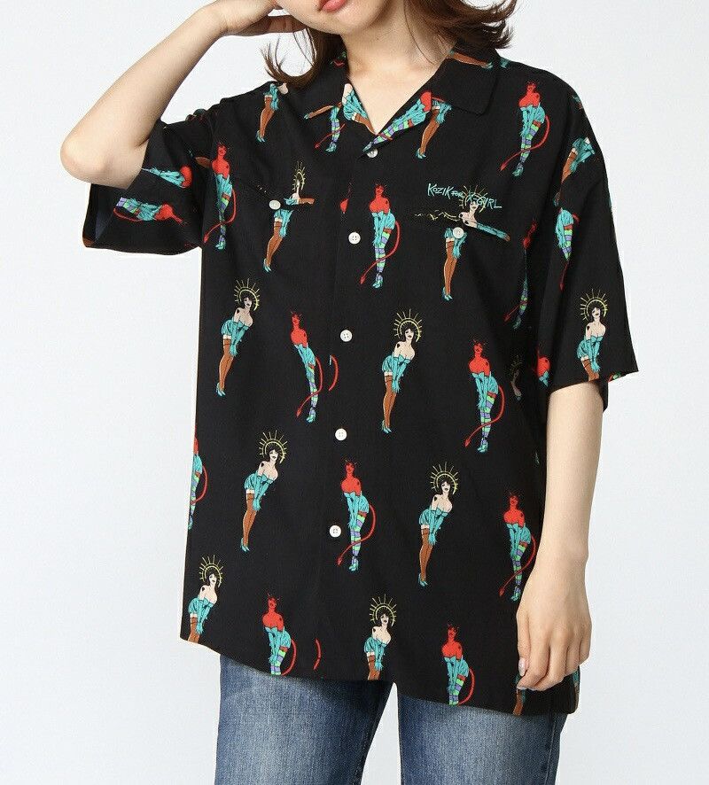 Hysteric Glamour TAX FREE 🇺🇸 X-girl x kozik printed flowy camp shirt Size US M / EU 48-50 / 2 - 2 Thumbnail