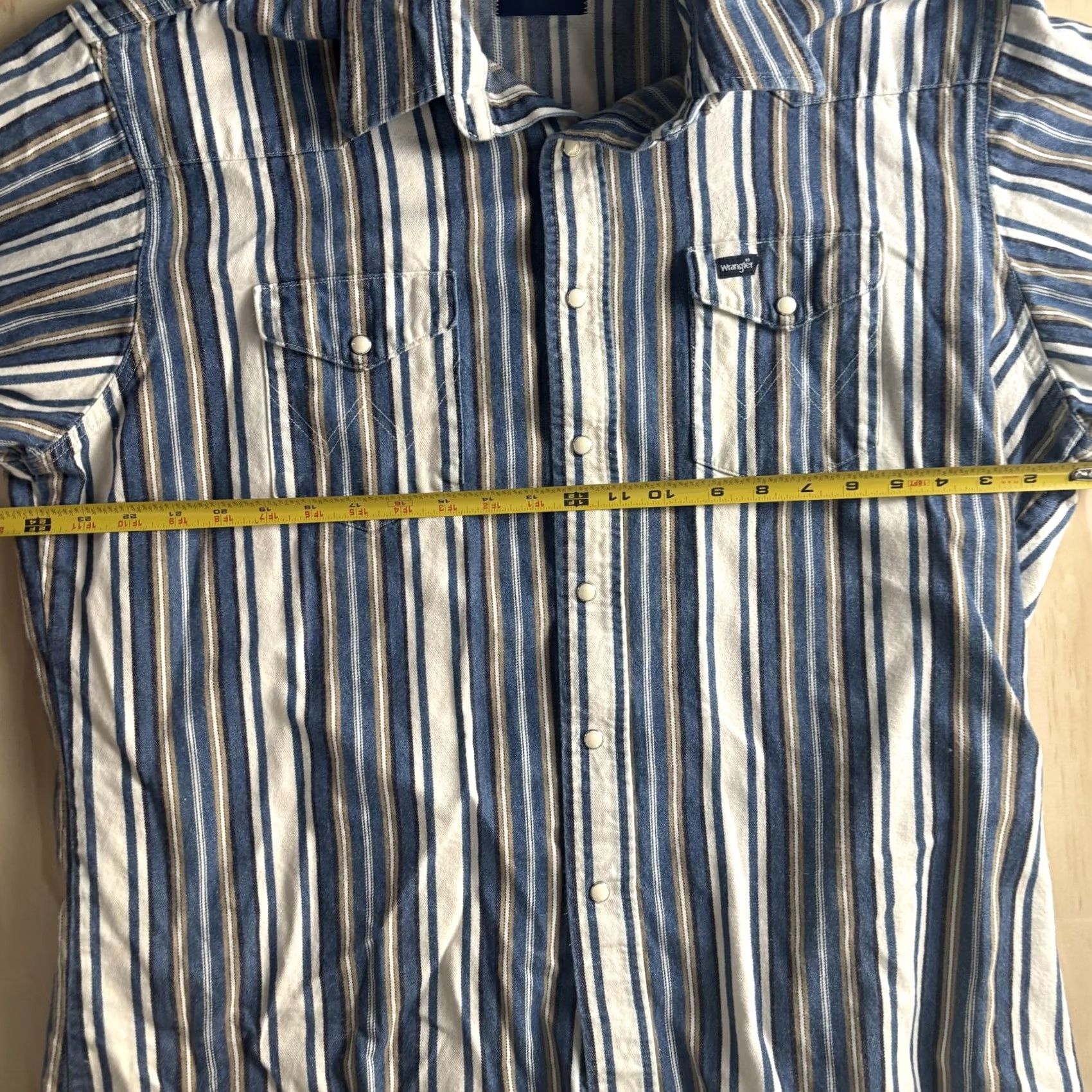 Wrangler VINTAGE Wrangler Shirt Mens XL Blue White Stripe Long Sleeve Western Pearl Snap Casual Size US XL / EU 56 / 4 - 4 Thumbnail