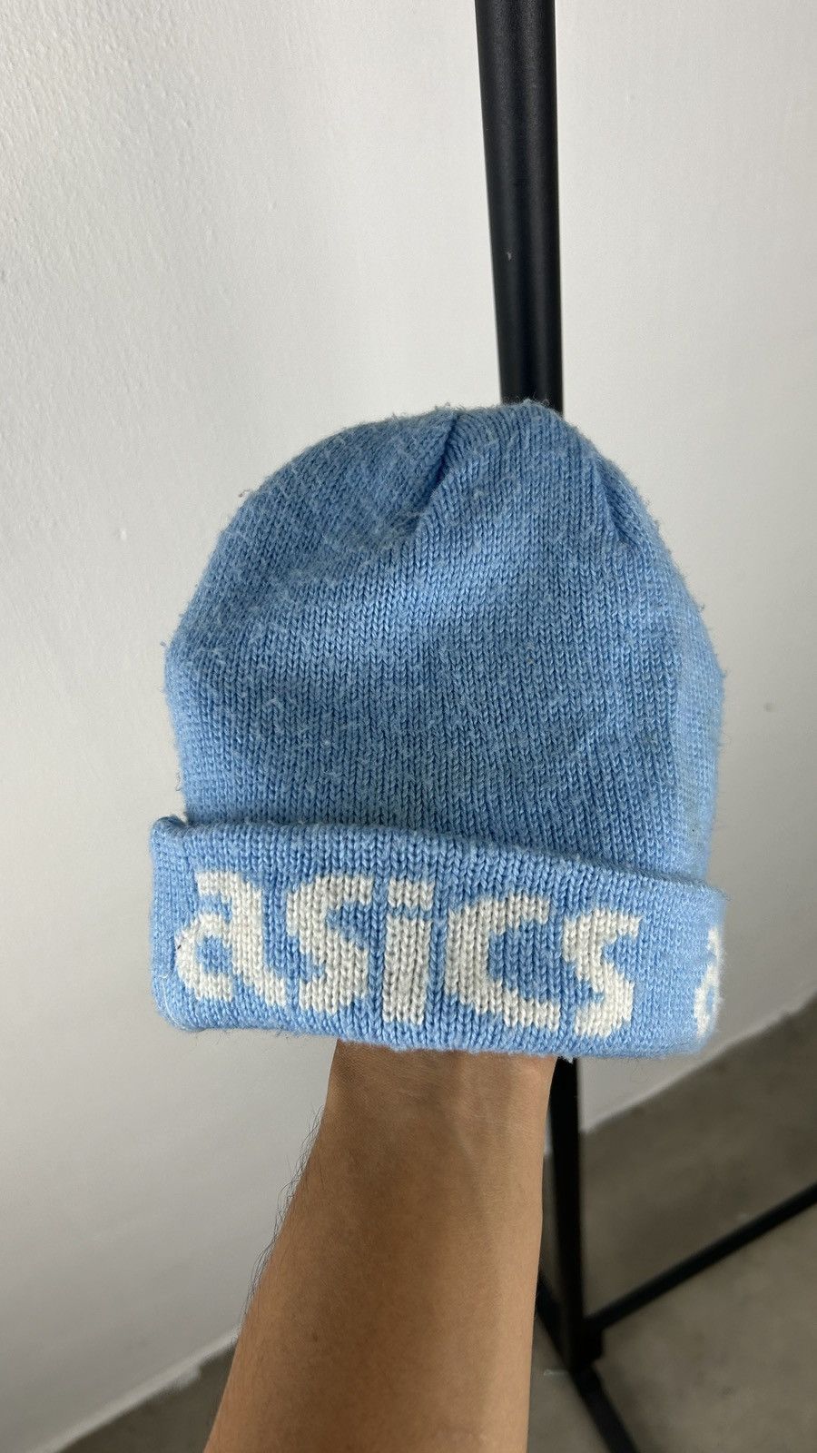 Asics × Japanese Brand × Vintage 1990s Asics - Blue Cyan Beanie Size ONE SIZE - 1 Thumbnail