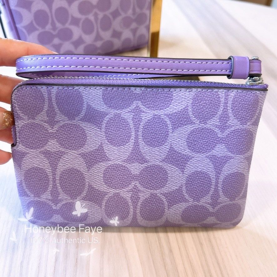 Coach Corner Zip Wristlet In Signature Canvas CAQ75 Size ONE SIZE - 3 Thumbnail