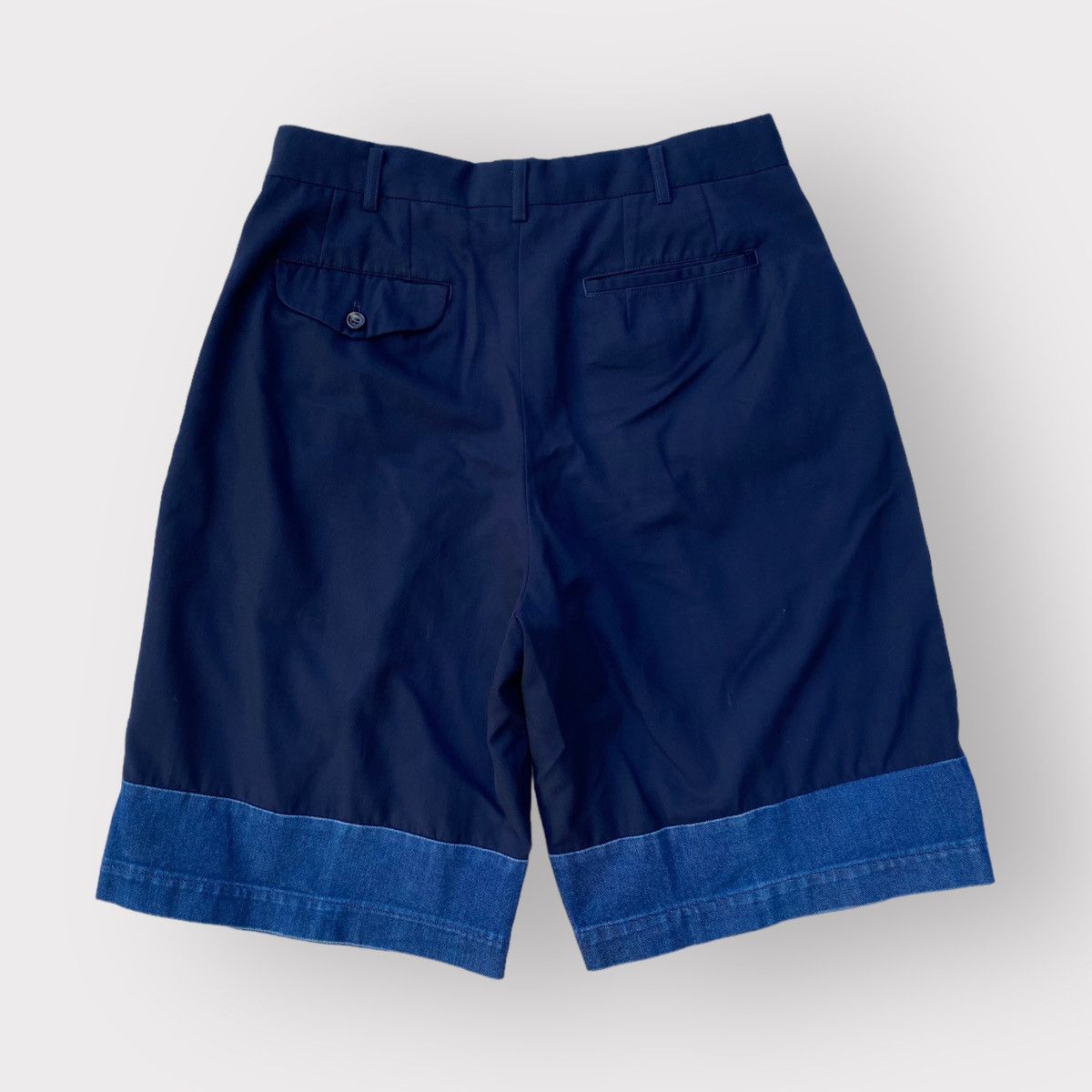 Comme des Garcons Vintage 90’s Wool Shorts With Denim Hem Size US 30 / EU 46 - 2 Thumbnail