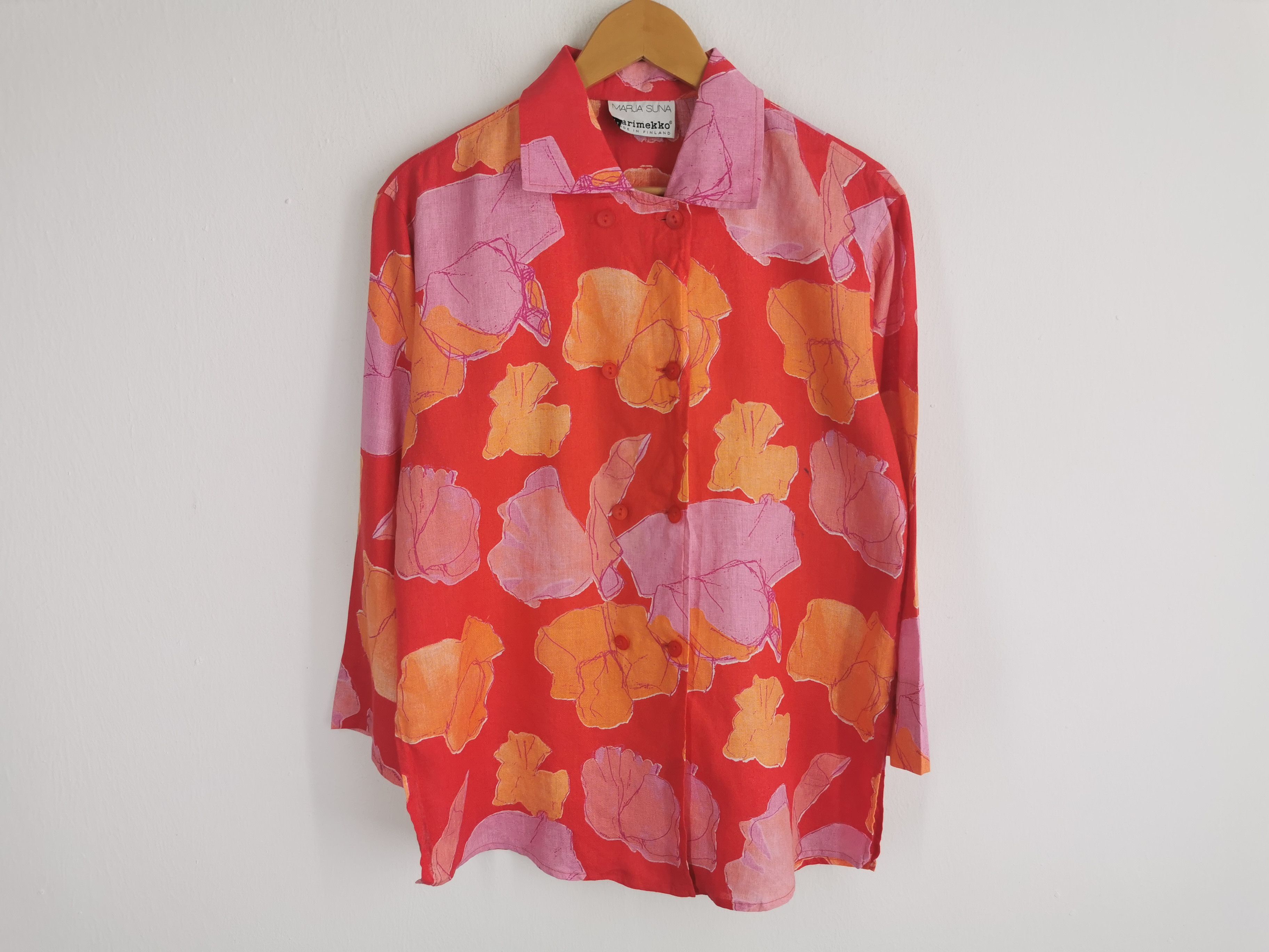 Marimekko Vintage Marimekko Marja Suna Floral Blouse Shirt Size M Size M / US 6-8 / IT 42-44 - 1 Thumbnail