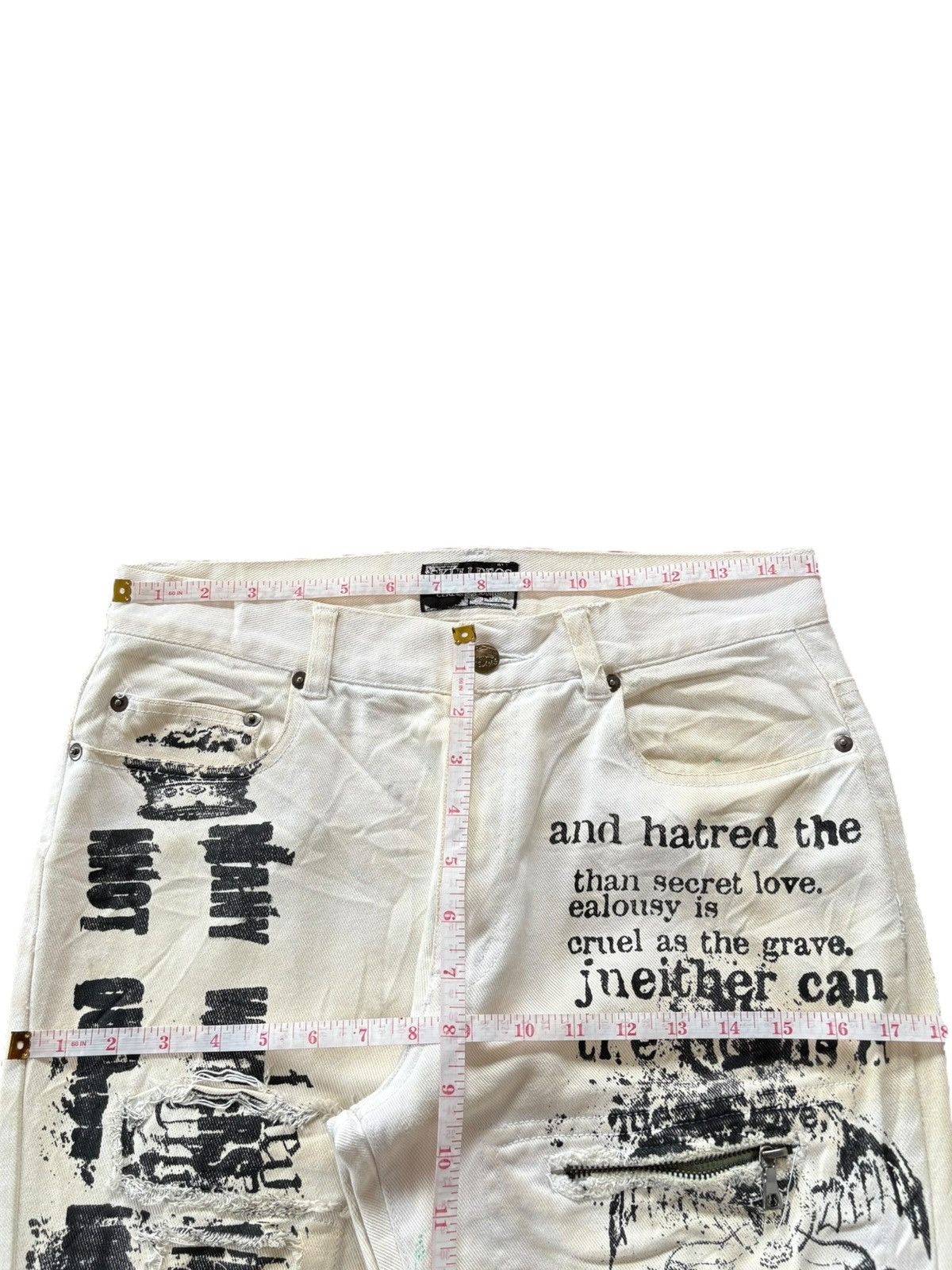 If Six Was Nine Vintage Japanese Brand Metal Punk Distress Flare Jeans Size 30" / US 8 / IT 44 - 6 Thumbnail