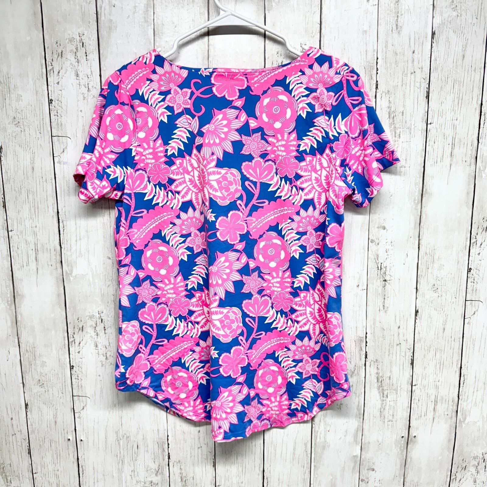 Other Lulu-B Blouse Sz Small V Neck Collared Short Sleeve Floral Size S / US 4 / IT 40 - 7 Thumbnail