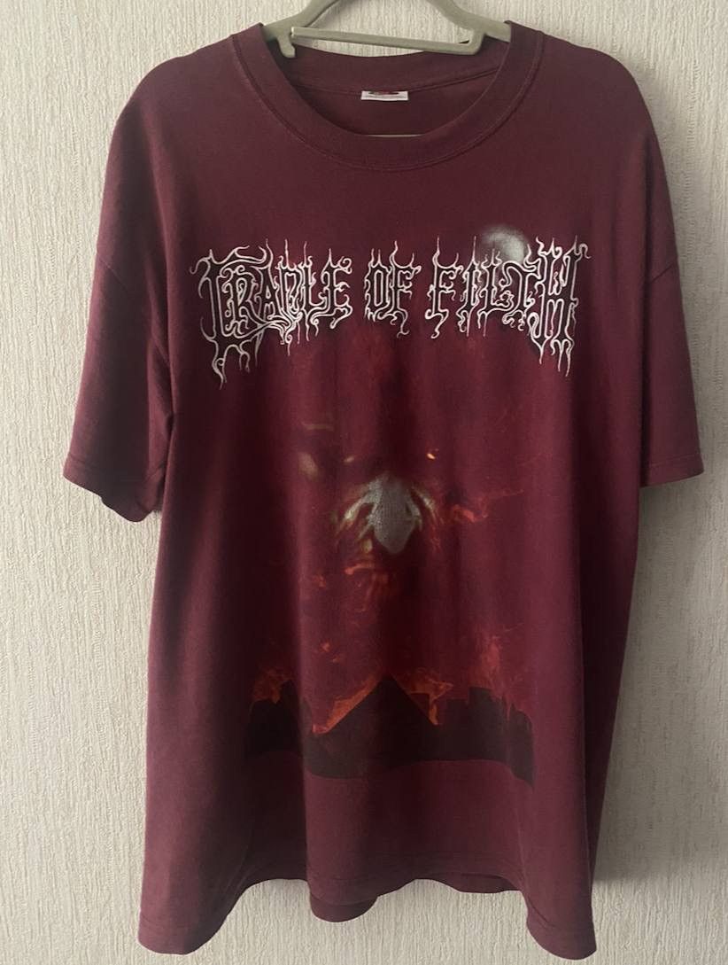 image of 1990X Clothing x Band Tees Vintage Crandle Of Fith 2000 Bootleg in Red, Men's (Size XL)