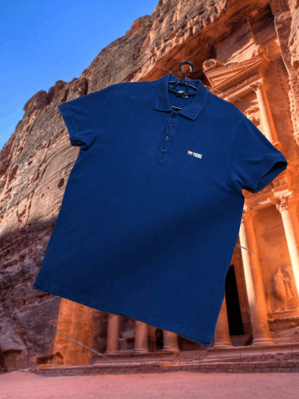 Diesel Vintage Polo Diesel blue logo T-shirt Y2K streetwear Size US L / EU 52-54 / 3 - 1 Thumbnail