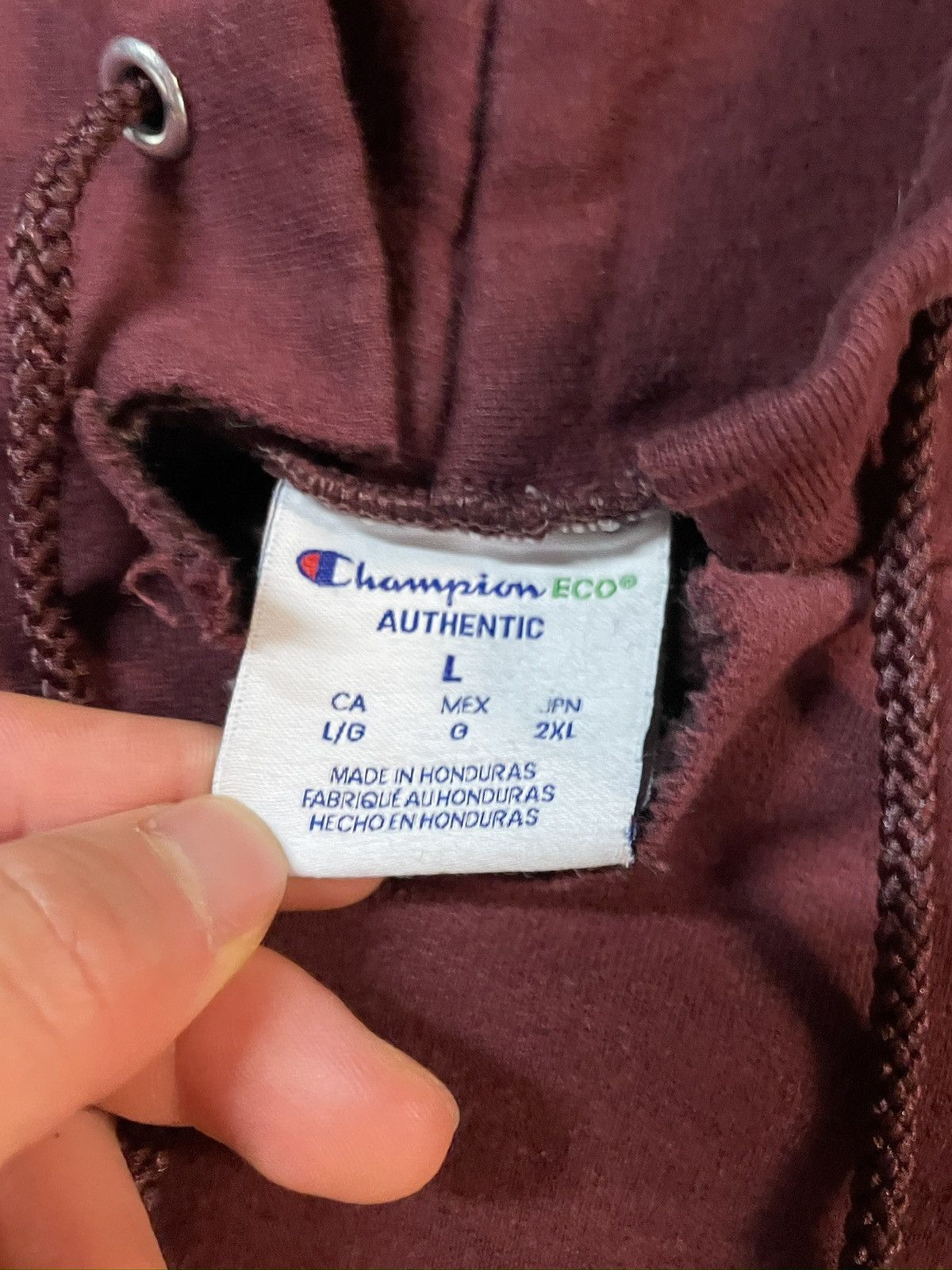 Champion Vintage 00s Champion Clocked In Burgundy Hoodie Size Large Size US L / EU 52-54 / 3 - 5 Thumbnail