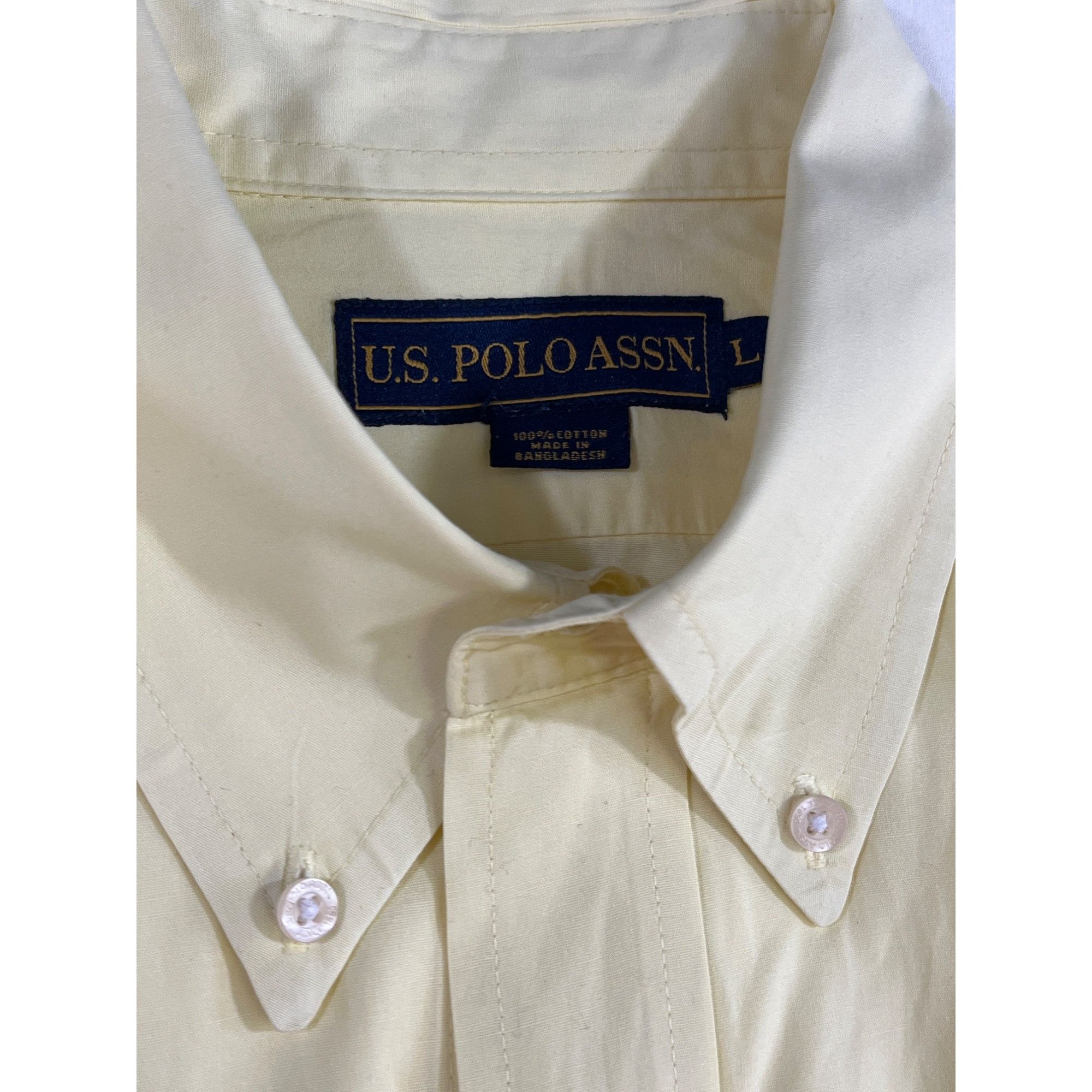 U.S. Polo Assn. US Polo Assn Mens yellow Short Sleeve Button Up Shirt size L Size US L / EU 52-54 / 3 - 3 Thumbnail
