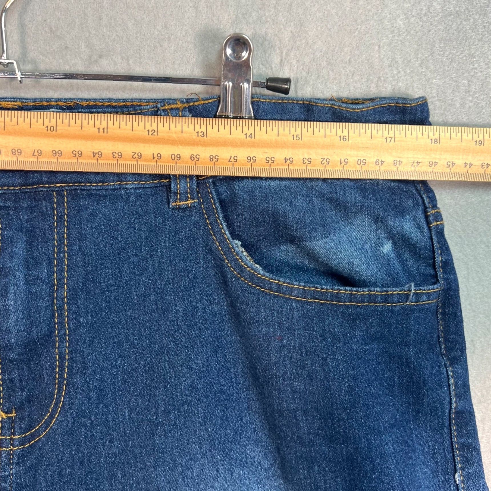 Vintage Indigo Homme Mens Jeans 36 x 30 Slim Denim Stretch Cotton 5-Pocket Straight Blue Regular Size 36 Inseam 28 Vintage: No Size US 36 / EU 52 - 6 Thumbnail