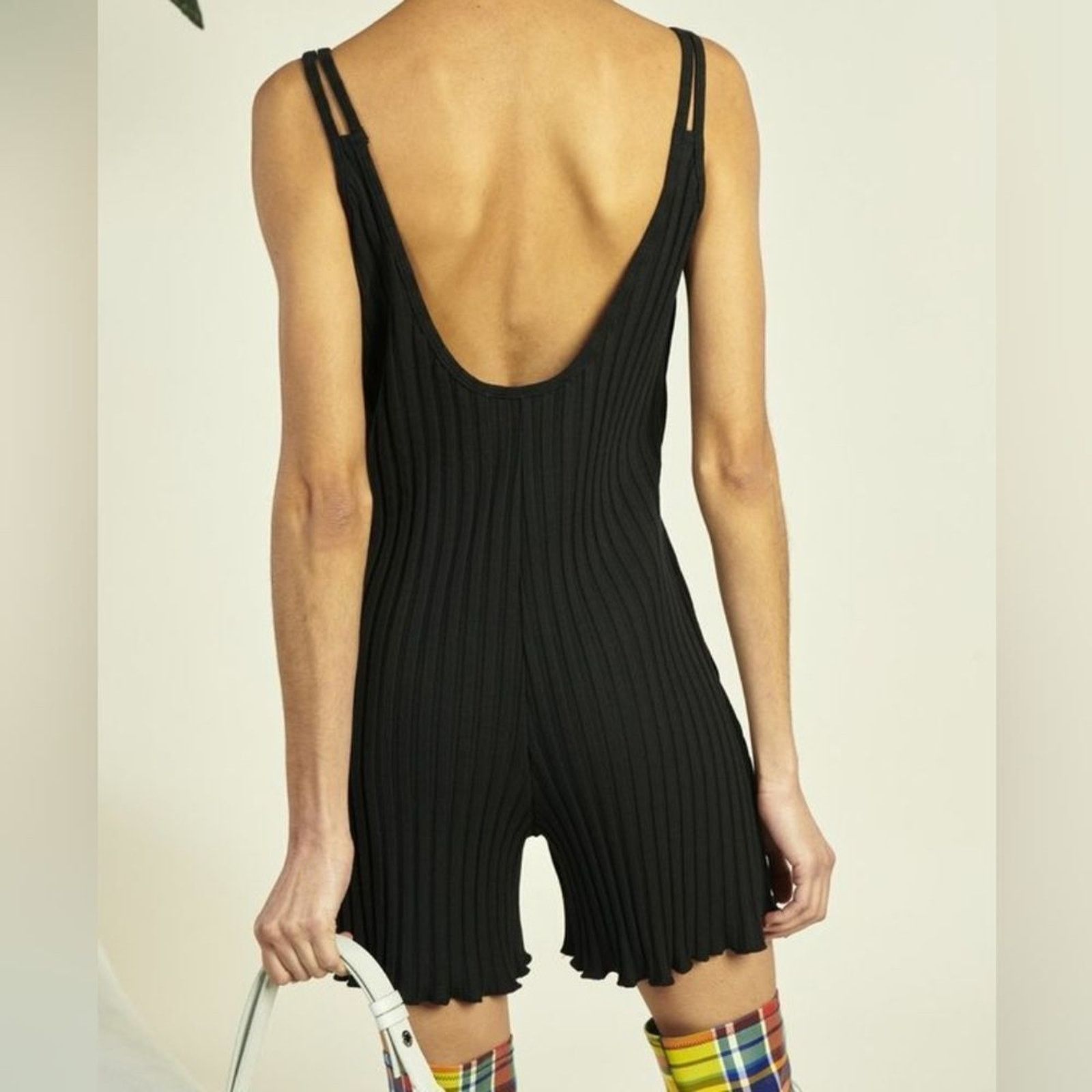 Simon Miller Simon Miller Ribbed Supa Low Back Black Romper Size L Size 34" / US 12 / IT 48 - 2 Thumbnail