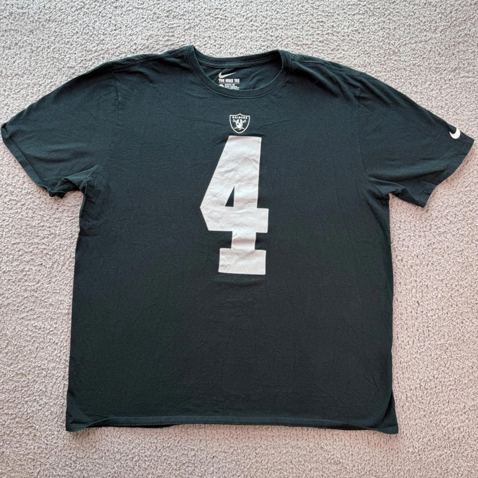 Nike Nike Mens Las Vegas Raiders Derek Carr 4 NFL T Shirt Black Size US XL / EU 56 / 4 - 1 Thumbnail