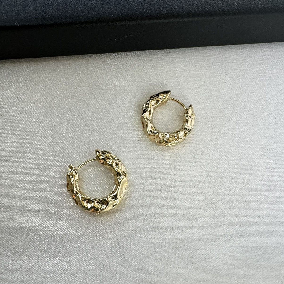 Designer Irregular Small Gold Hoop Earrings for Women Size ONE SIZE - 3 Thumbnail