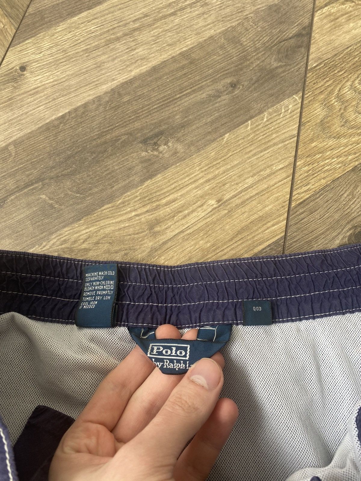 Polo Ralph Lauren × Vintage VINTAGE Polo Ralph Swim Trunks Blue Board Shorts 90s 00s Size US 31 - 6 Thumbnail