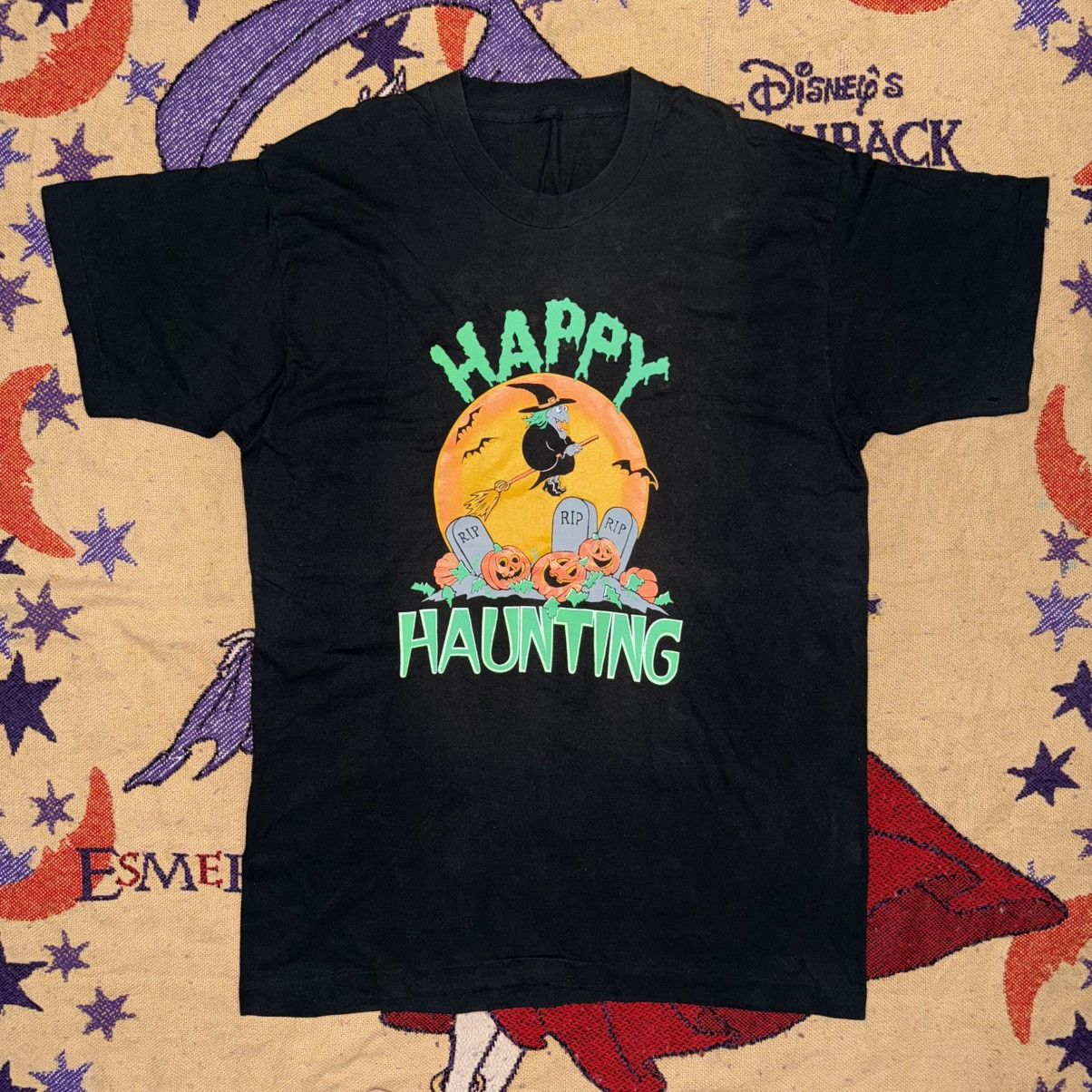 Vintage Vintage 90s HAPPY HAUNTING Funny Tee Size US XL / EU 56 / 4 - 1 Thumbnail