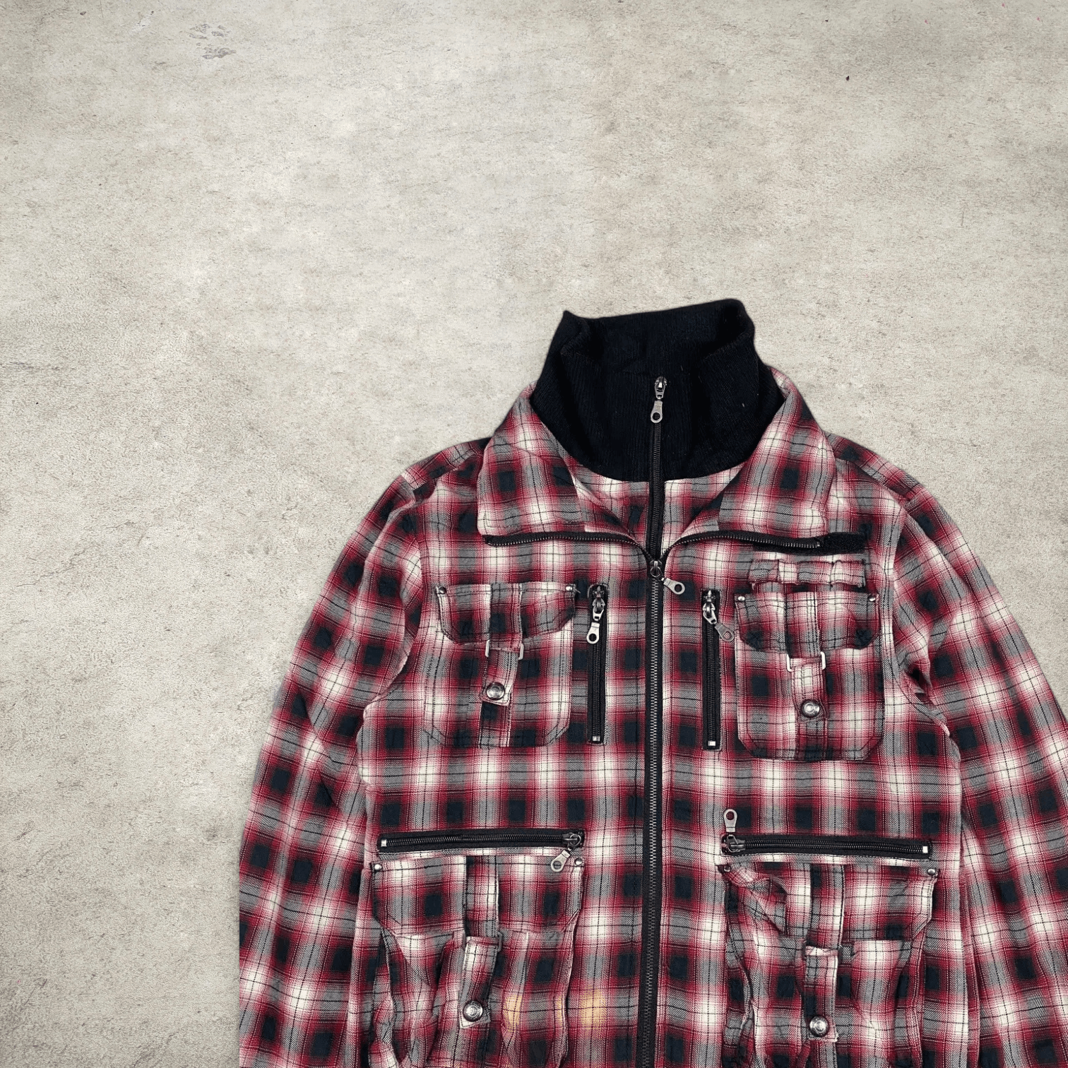 In The Attic Bareback Realdress Plaid Jacket - 2000s Vkei Japanese Size US M / EU 48-50 / 2 - 2 Thumbnail