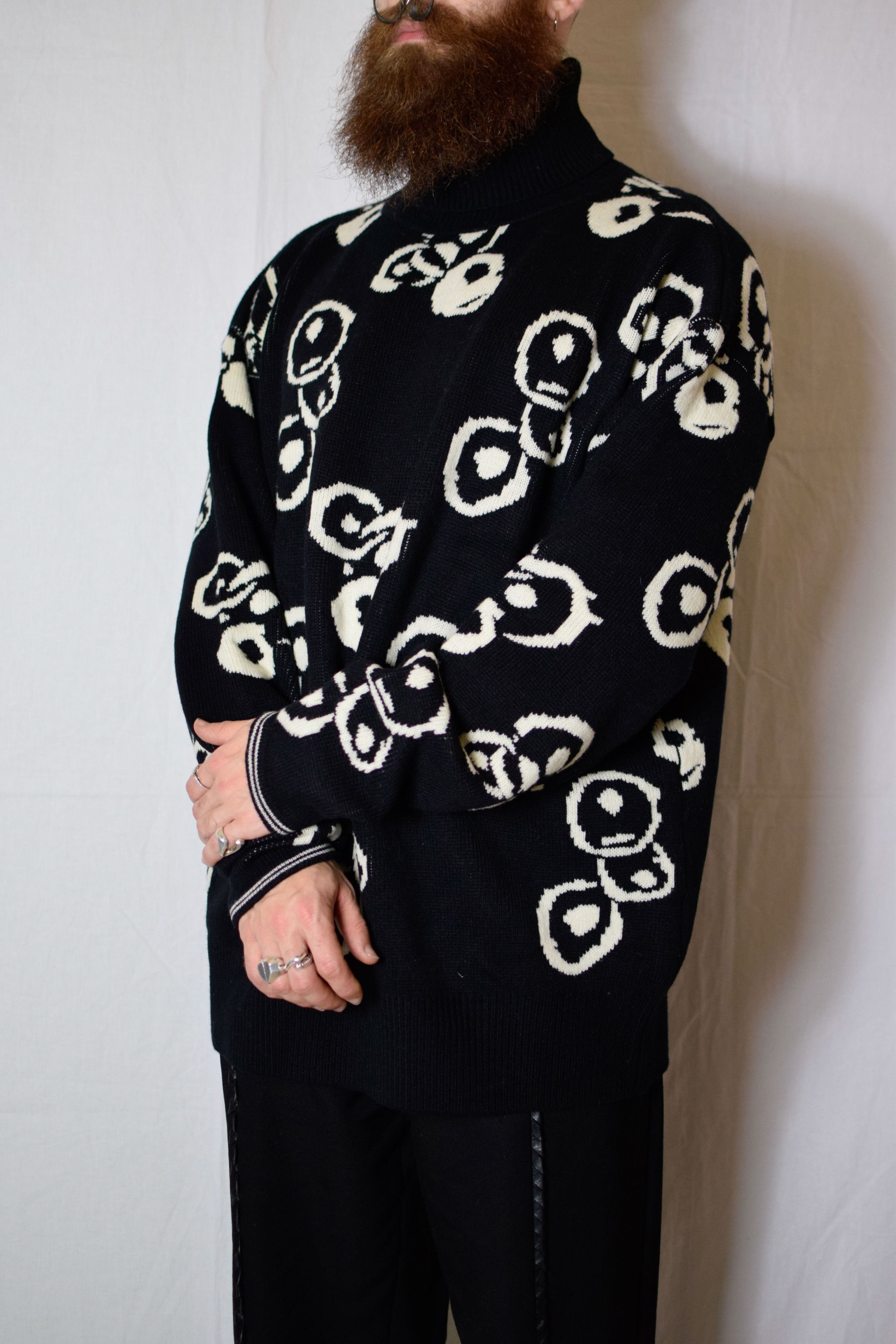 トップス Yohji Yamamoto TENUGUI TURTLE NECK KNIT Yohji Yamamoto YYPH Tenugui Print Turtleneck - HJ-K88-990 | Grailed