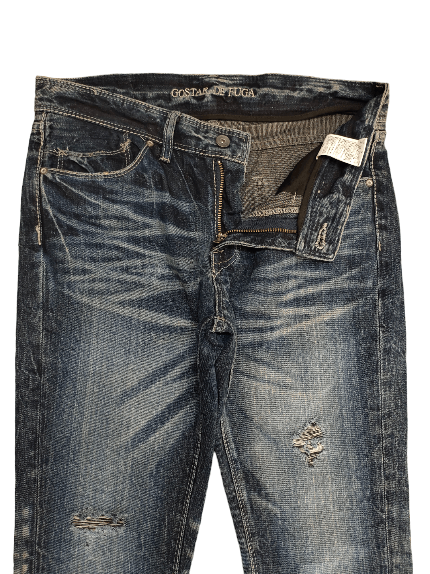 GOSTAR DE FUGA Gostar De Fuga Japan Clawmark Distress Faded Denim Jeans Y2k Size US 31 - 11 Thumbnail