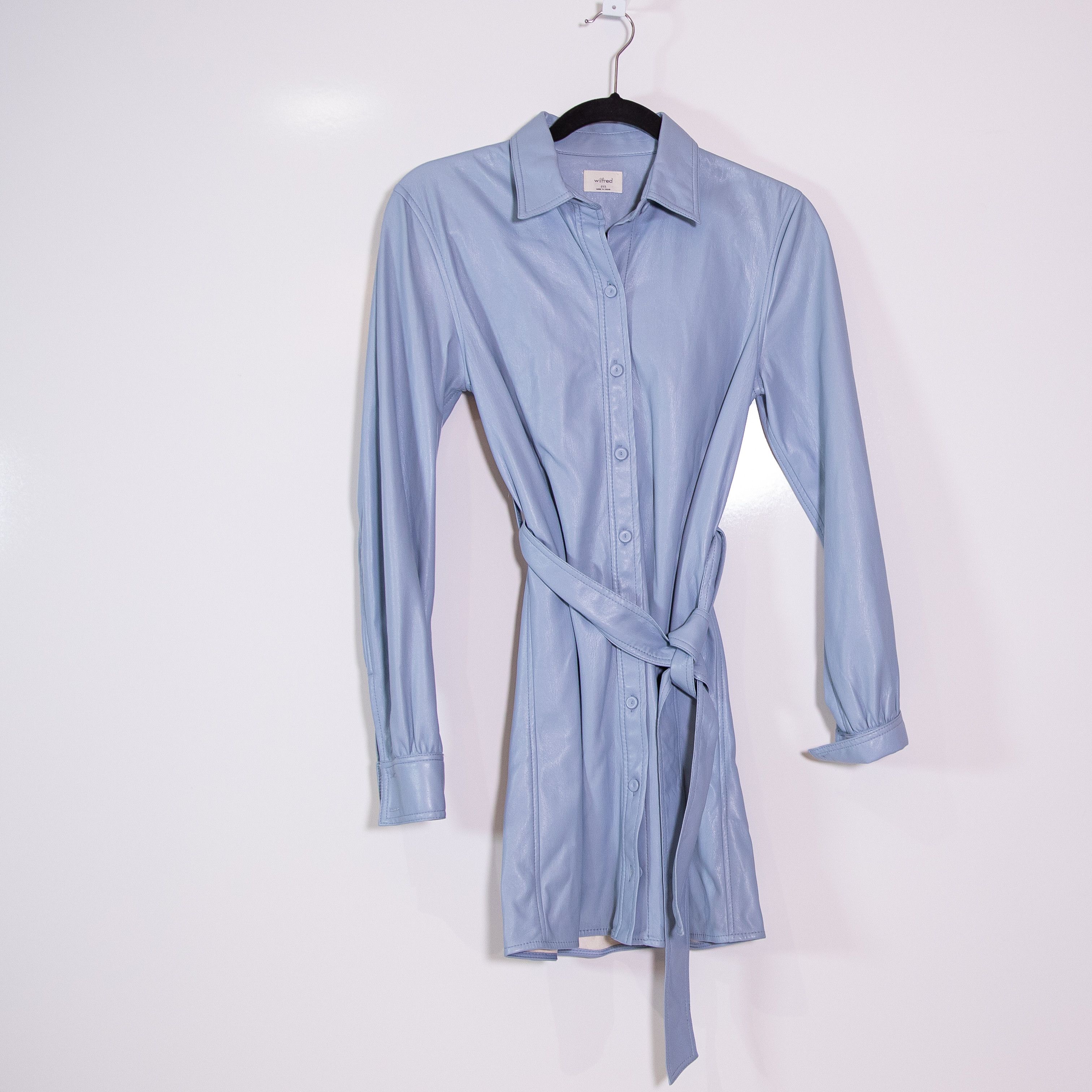 Blue Faux Leather Dress | Grailed