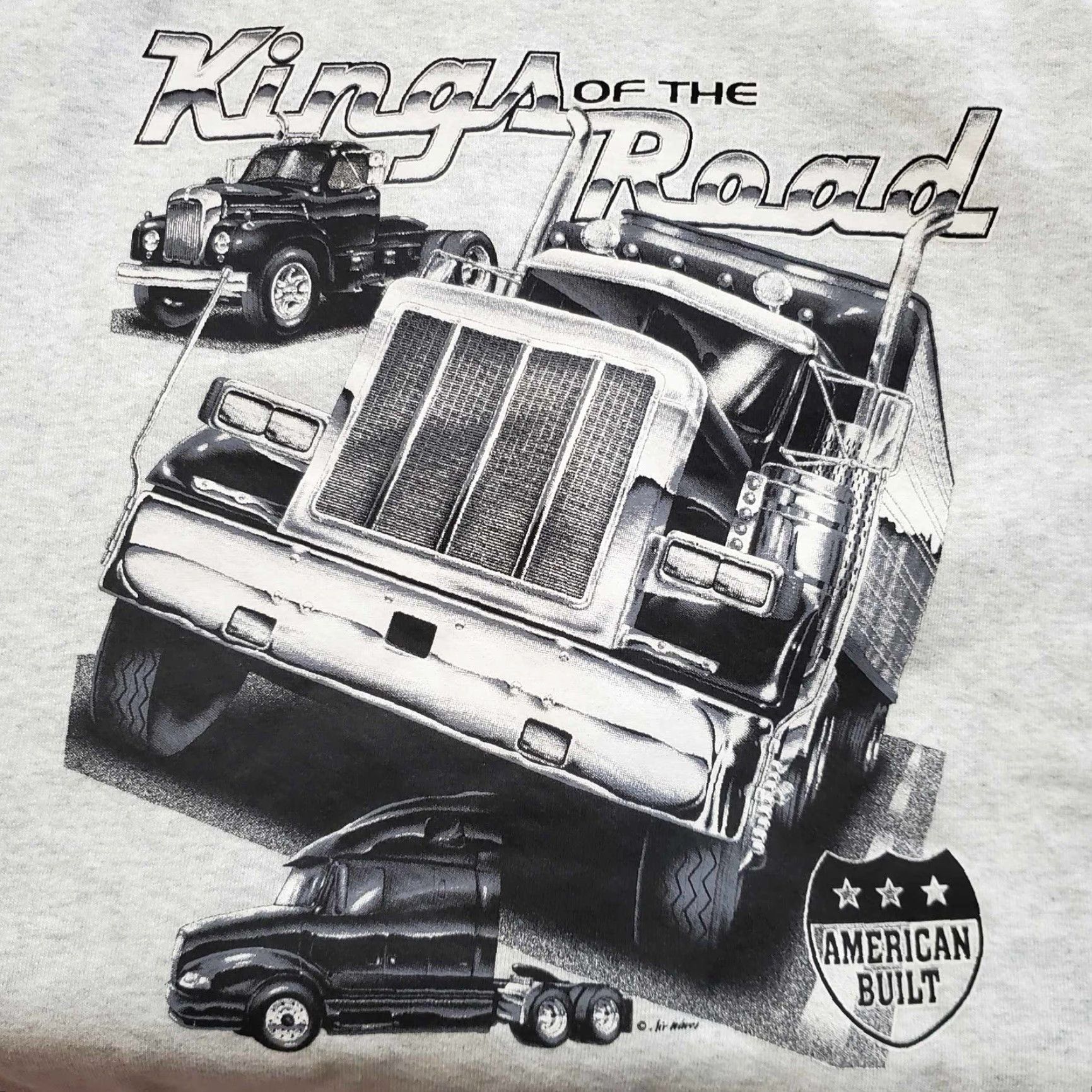 VINTAGE Pro Player 2XL Sweatshirt Unisex Adults Crewneck Gray King Of The Road Trucker Graphic 90s