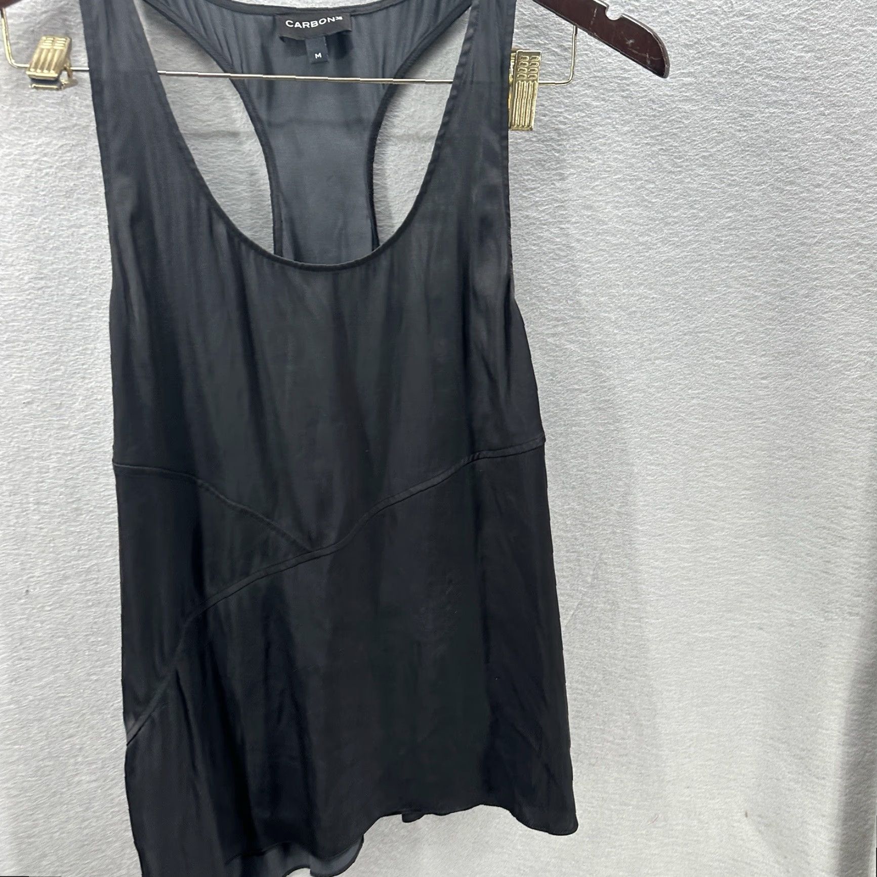 Vintage Carbon38 Tank Womens Medium Black Asymmetric Hem Split Side Womens Size M / US 6-8 / IT 42-44 - 3 Thumbnail