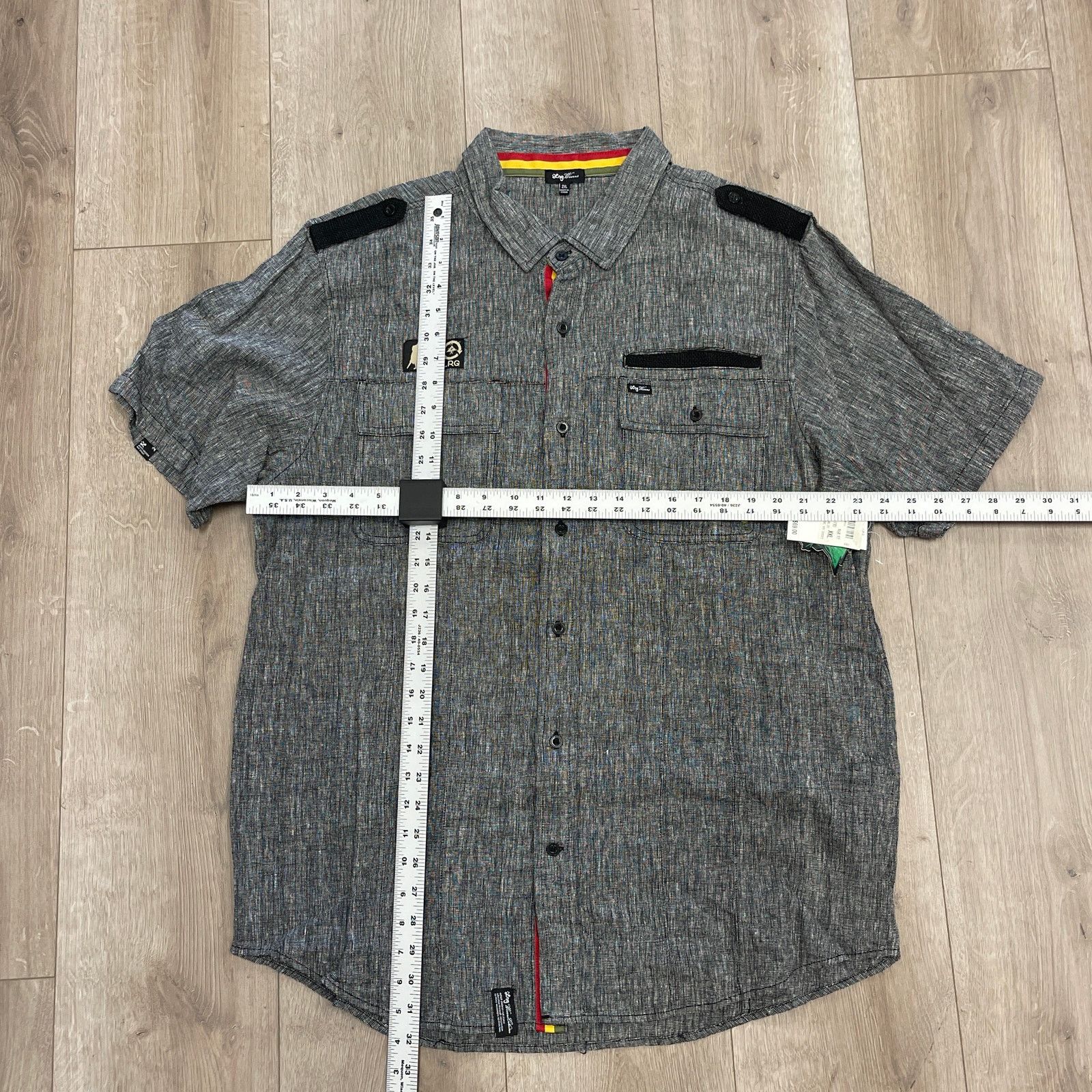 LRG × Vintage NWT LRG Wovens Black Rebel Button Up Short Sleeve Shirt 2XL Size US XXL / EU 58 / 5 - 2 Thumbnail