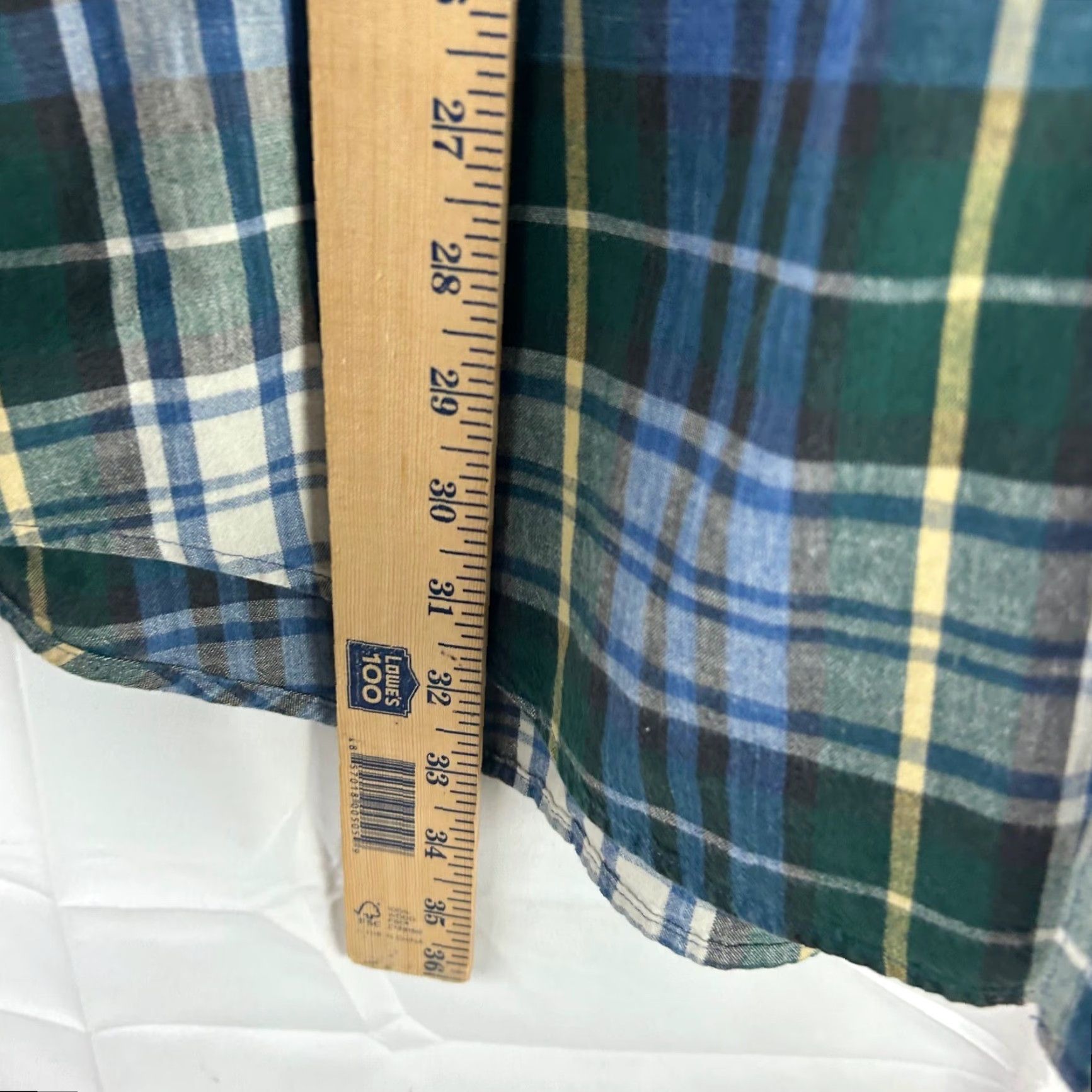 Vintage VINTAGE Adirondack Shirt Indigo Chambray Plaid Long Sleeve Button Up Mens 2XL Green Plaid Button-Up Chest Pocket Casual Fall Winter Mens Size US XXL / EU 58 / 5 - 6 Thumbnail
