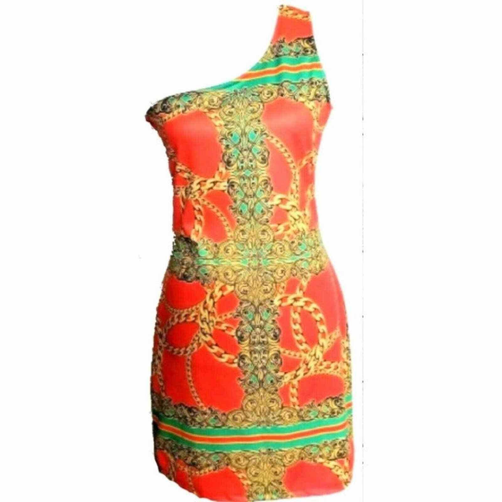 Other B Sharp Juniors Woman's Large L Dress Orange Chain Detailin Size L / US 10 / IT 46 - 1 Thumbnail