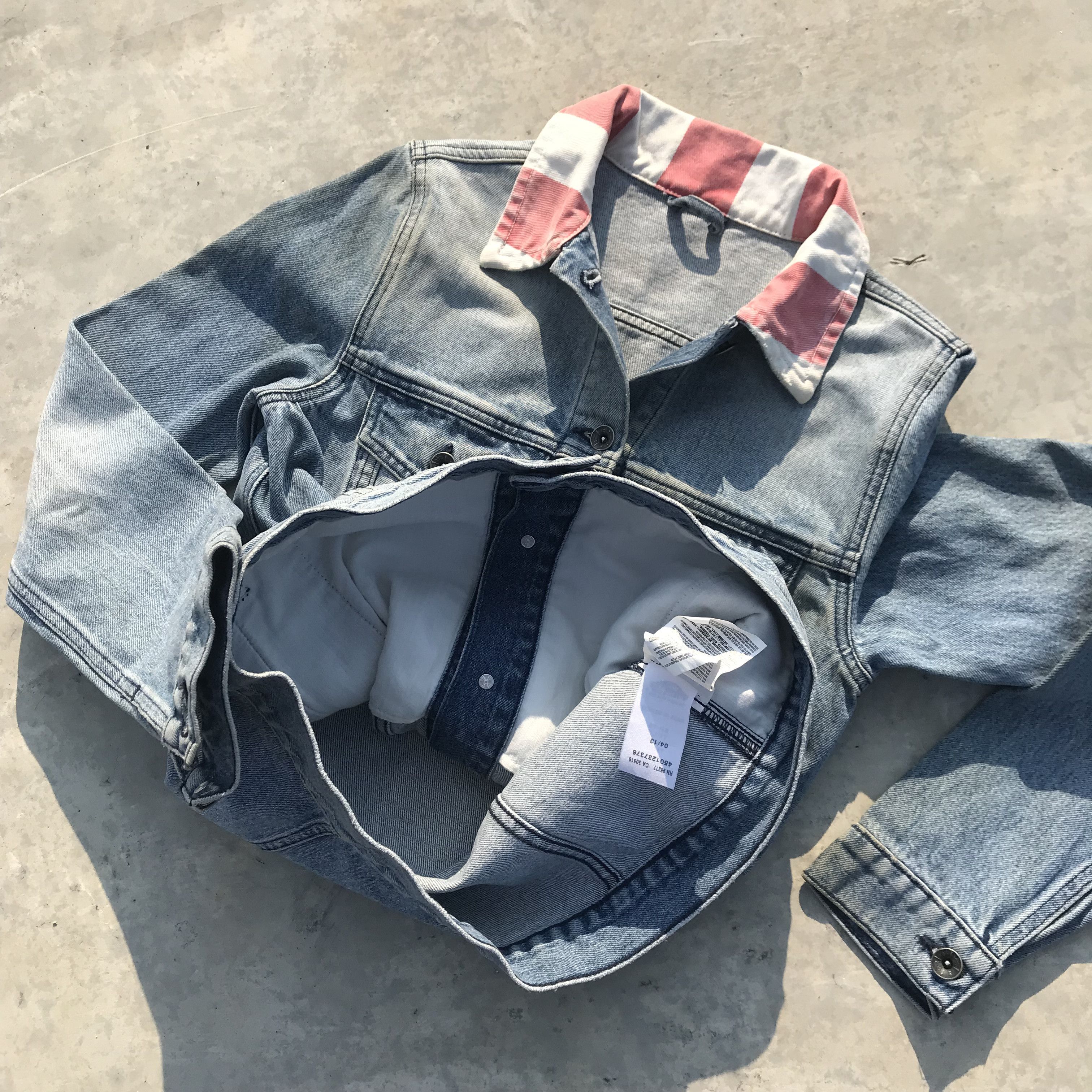 Vans Vintage Vans Trucker jacket blue grey jeans Colar Stripes Size US M / EU 48-50 / 2 - 11 Thumbnail
