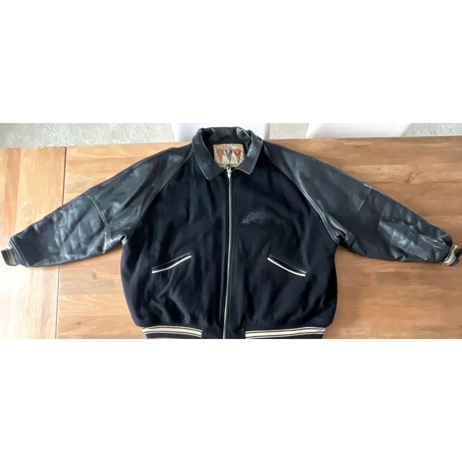 Avirex VINTAGE Avirex Jacket Varsity Black Tweed Wool Leather USA College Size 6XL Mens Size US XXL / EU 58 / 5 - 2 Thumbnail
